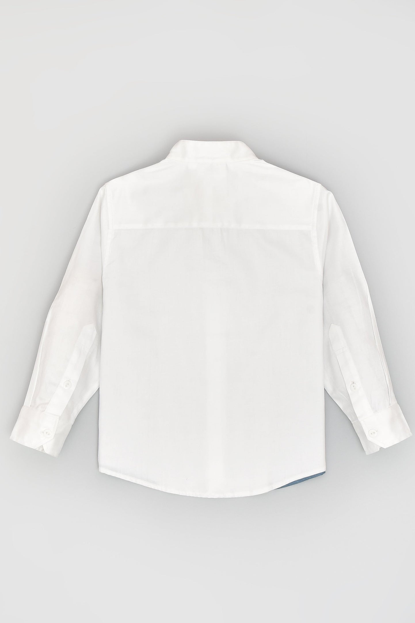 Father's Day Special : Twinning Set Denim White Panel Formal Shirt