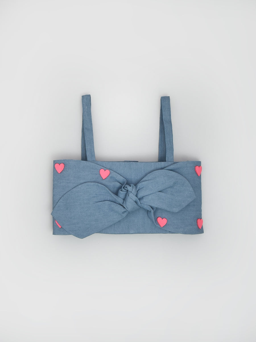 Denim Hearts Top