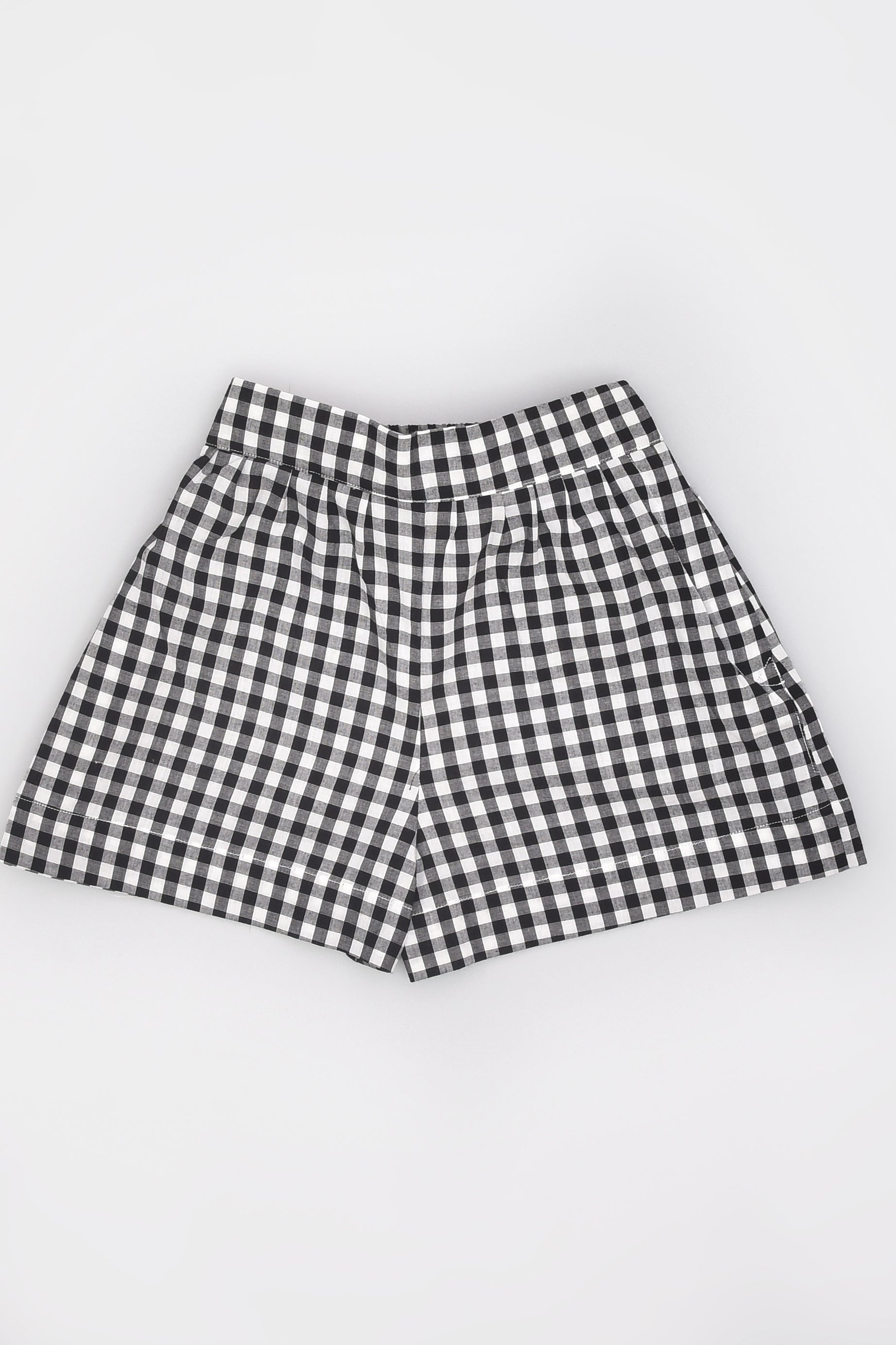 Black & White Check Shorts for Girls