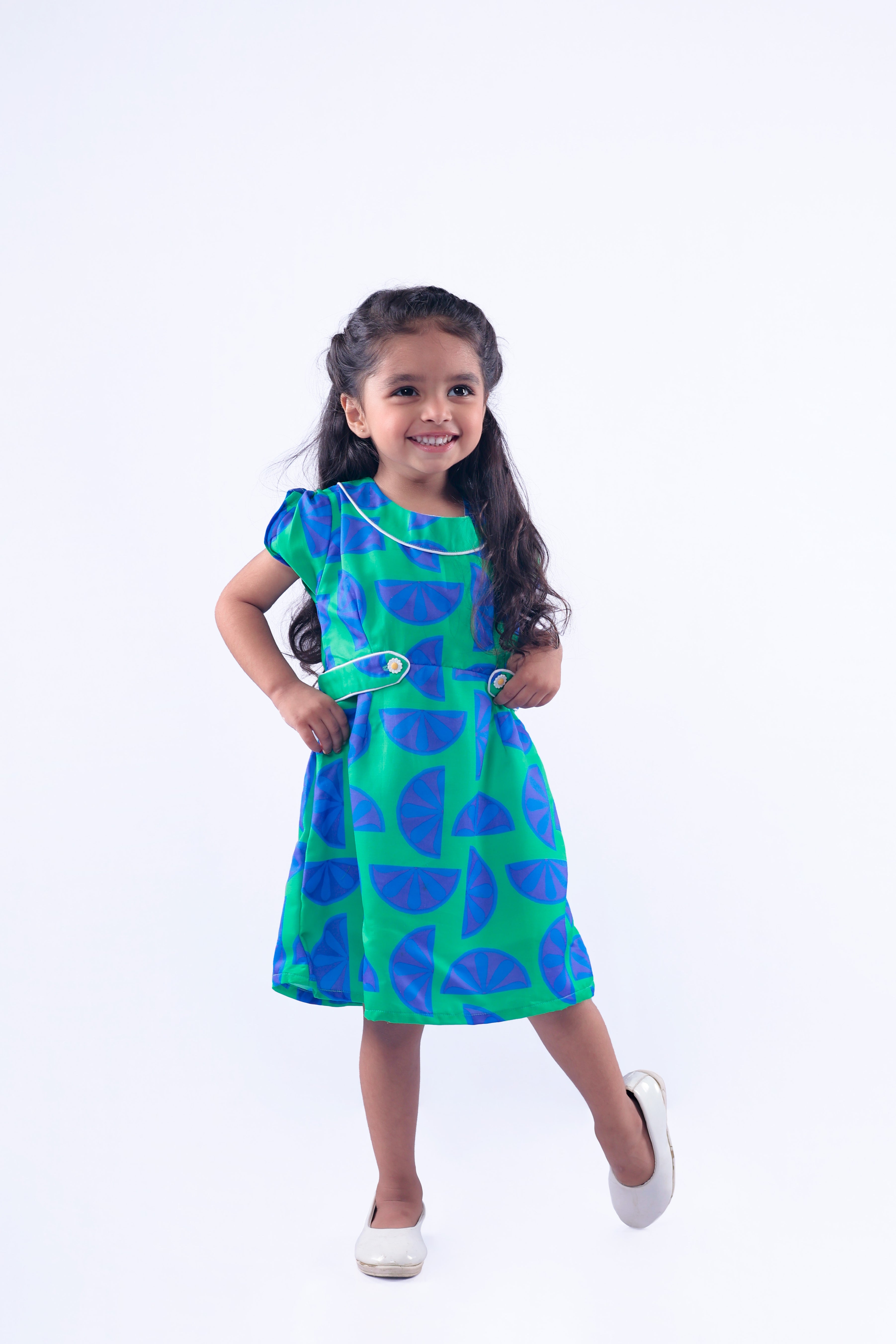 Blue and Green Lemon Dress
