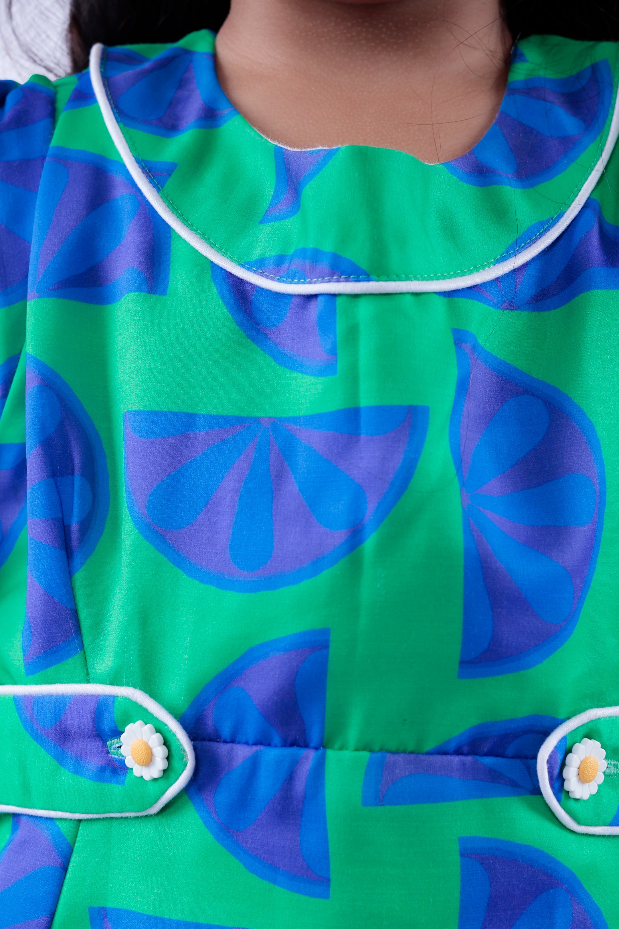 Blue and Green Lemon Dress