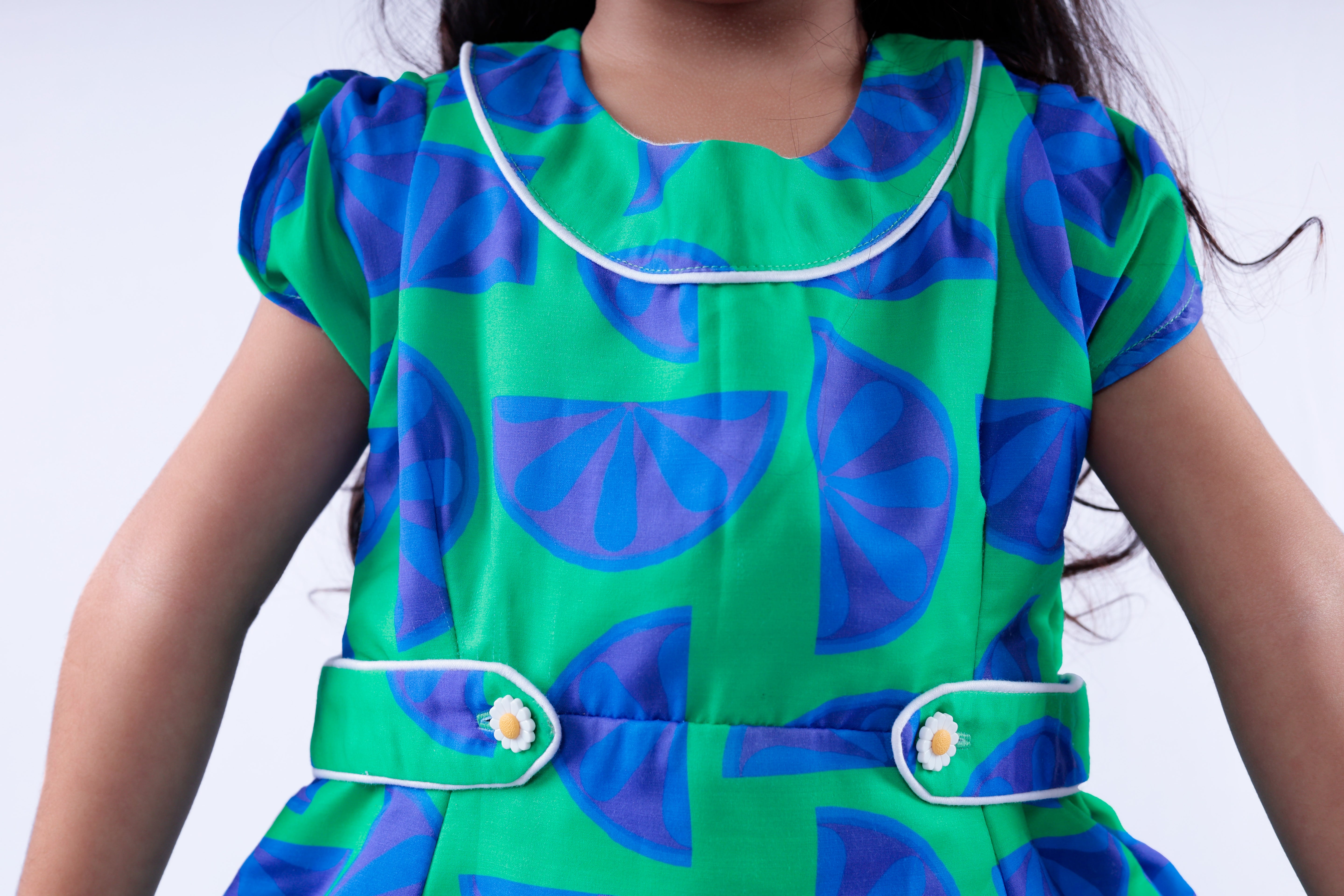 Blue and Green Lemon Dress