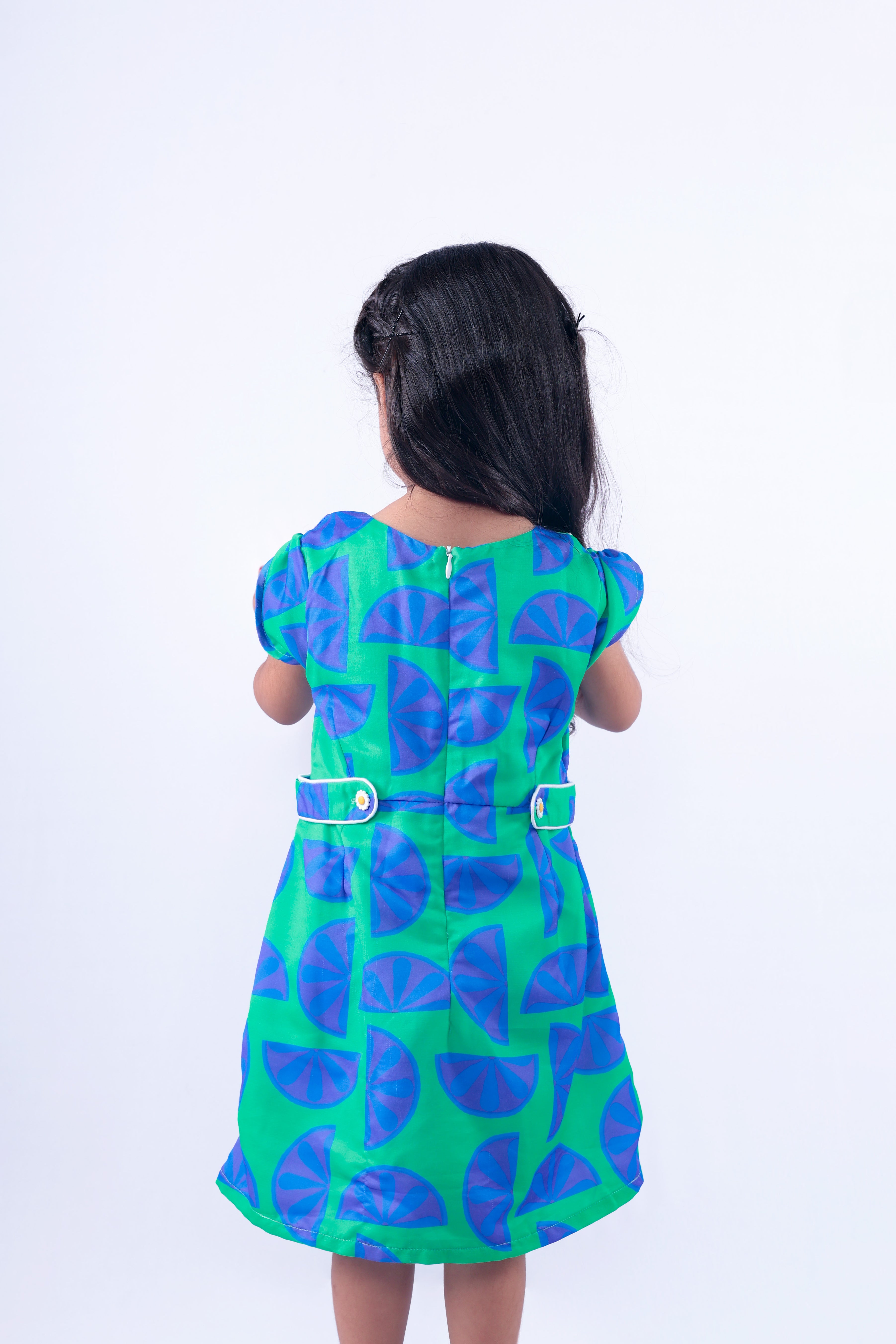 Blue and Green Lemon Dress