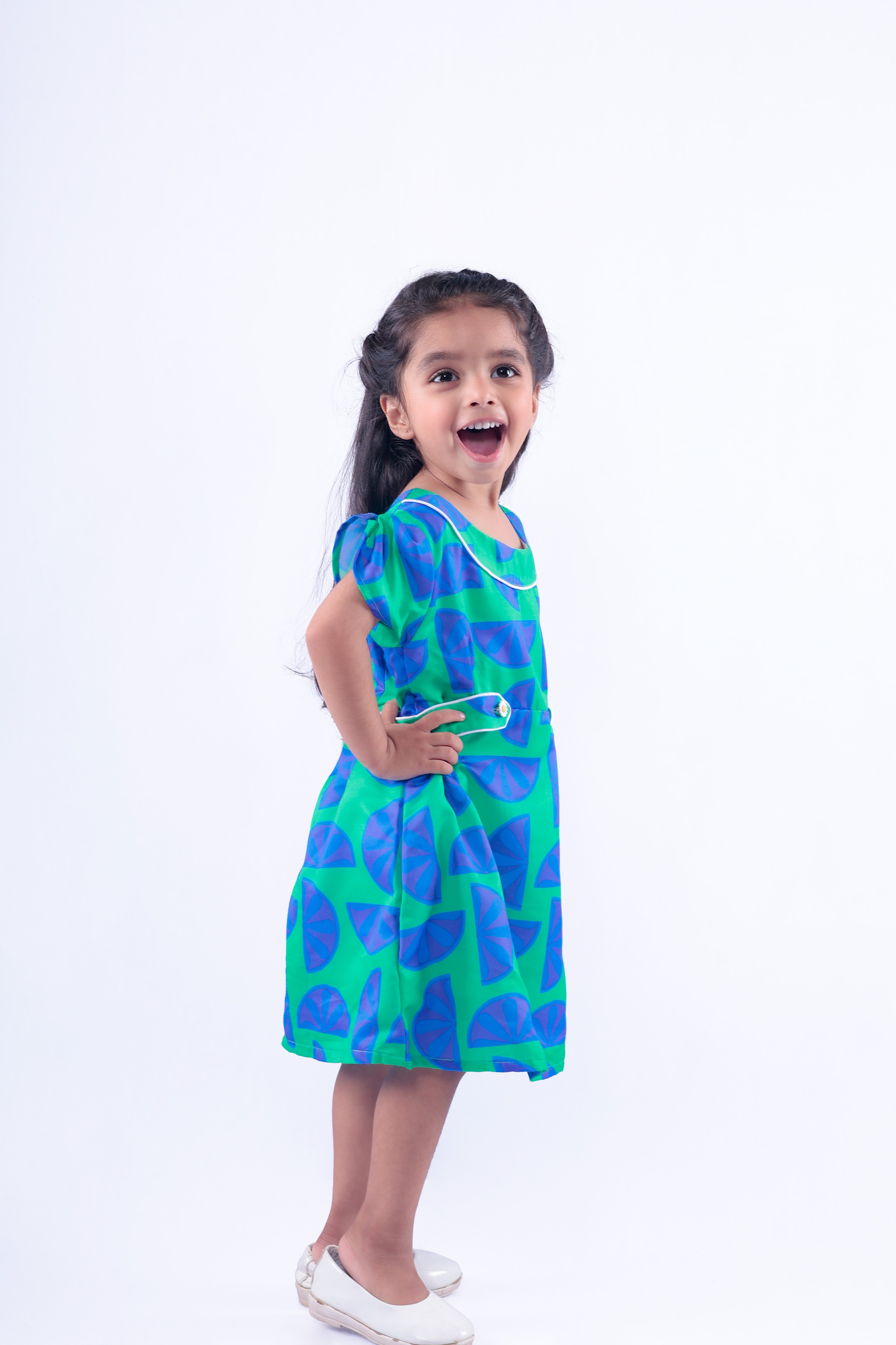 Blue and Green Lemon Dress