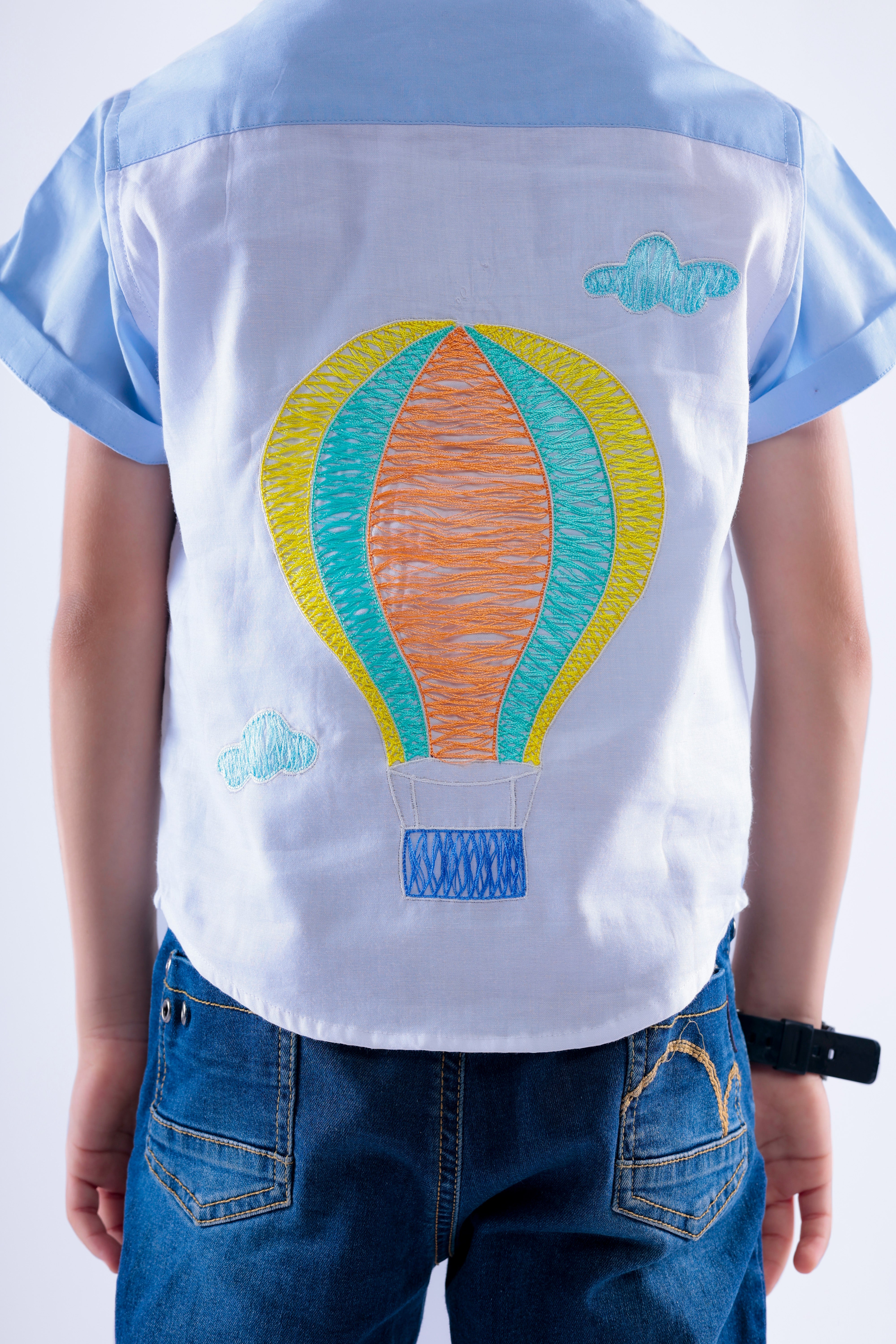 Shirt with Embroidered Hot Balloon