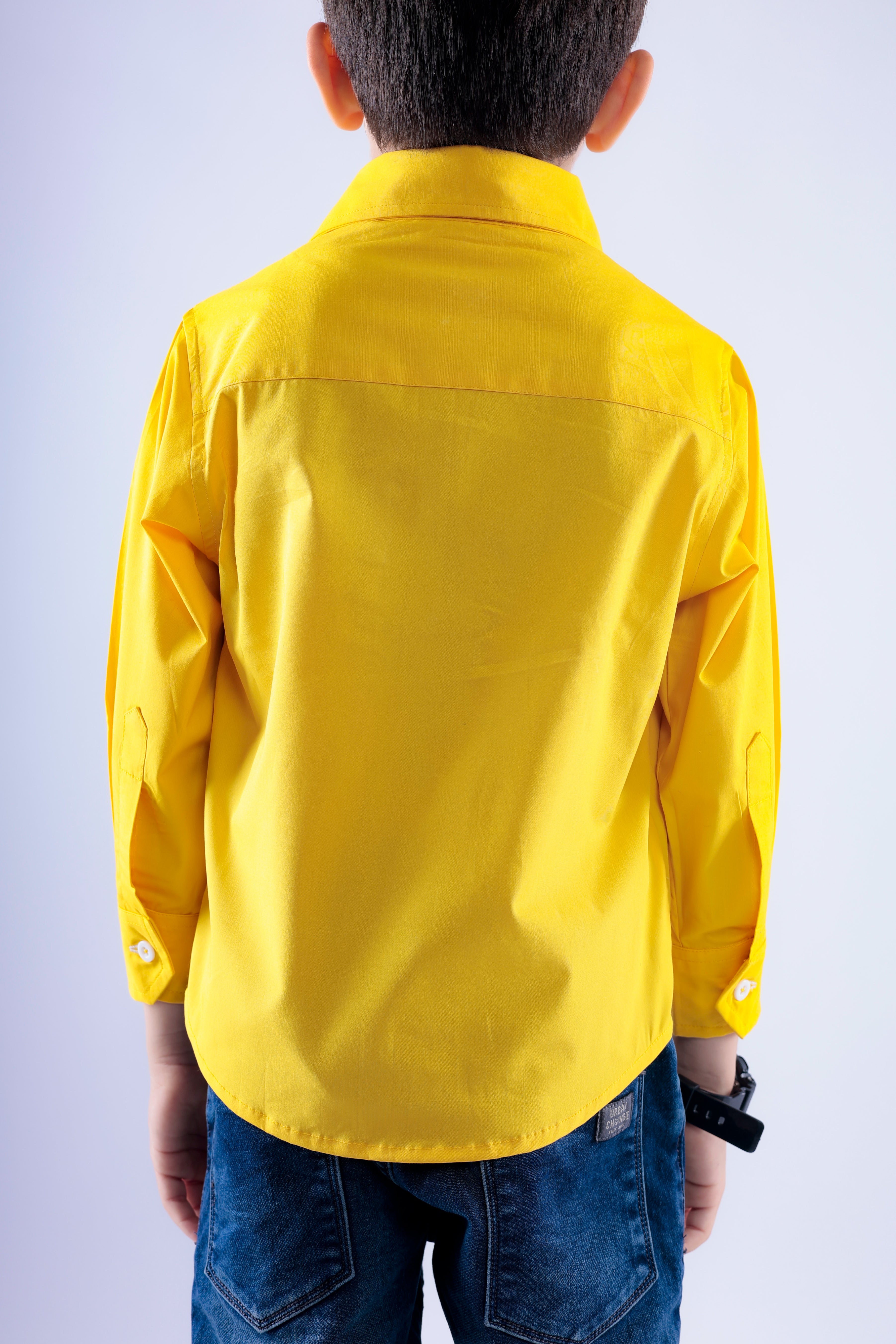 Yellow Shirt with White Pockets