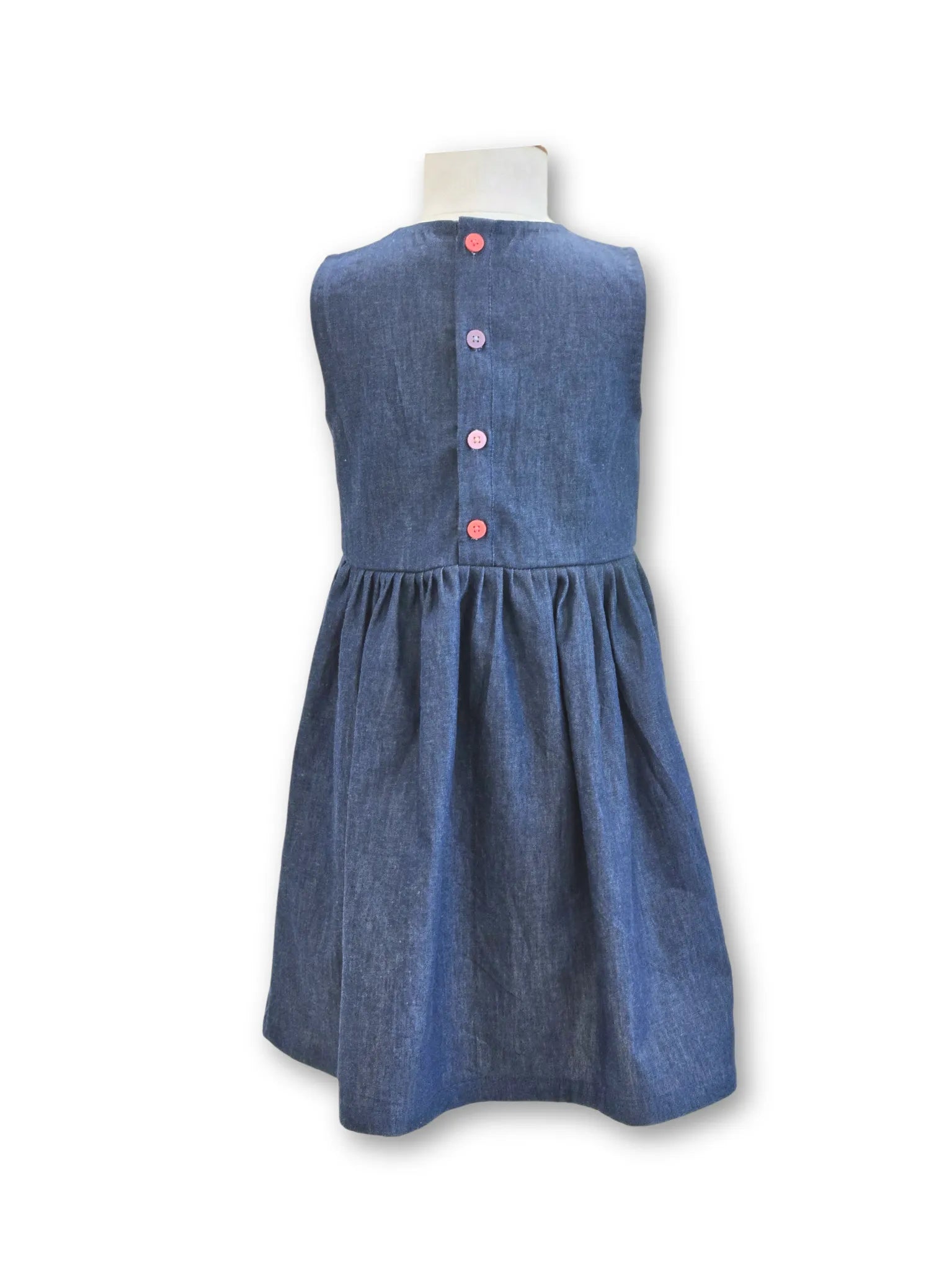 Sequence Embroidered Dark Denim Dress
