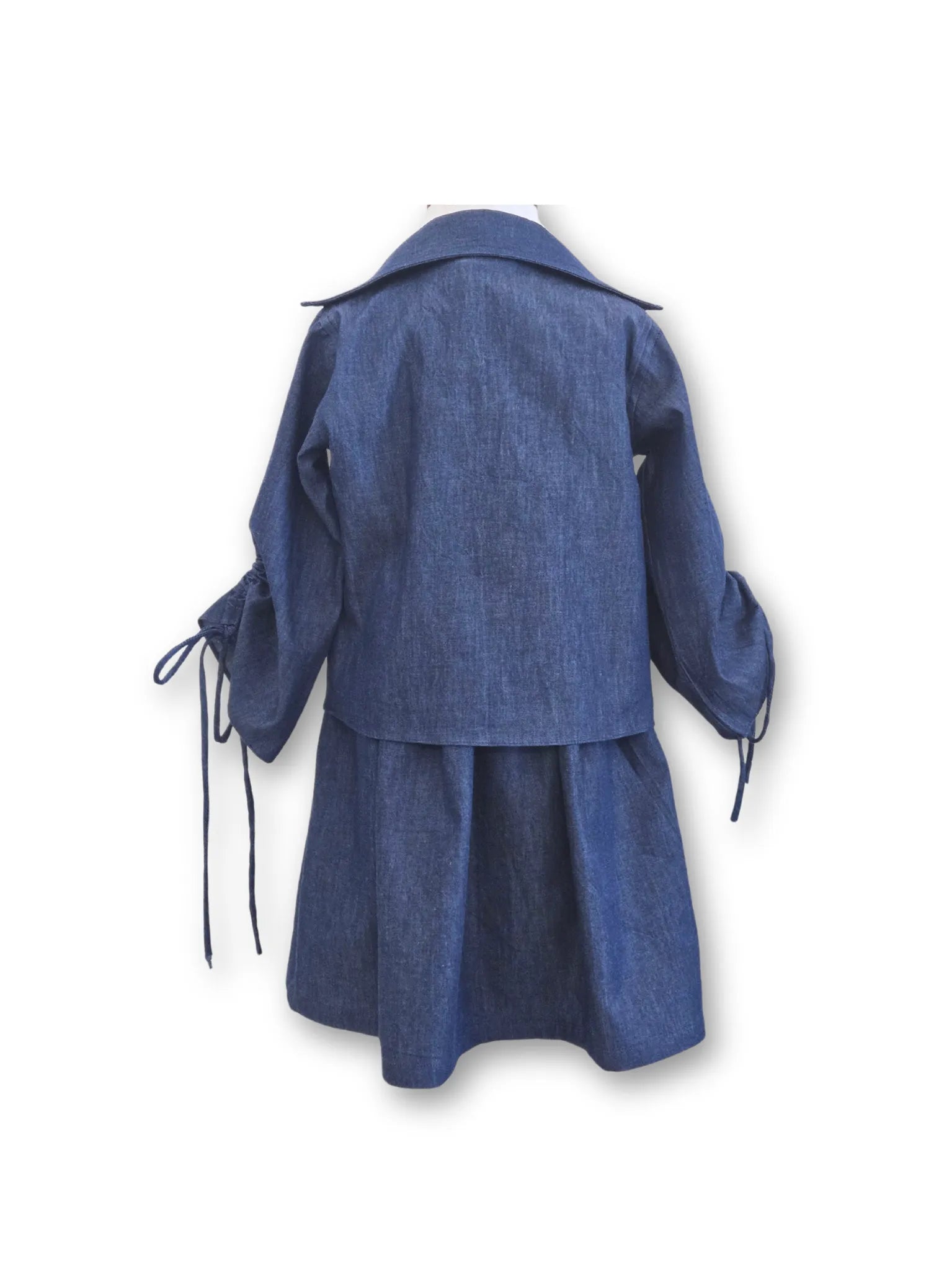 Sequence Embroidered Dark Denim Dress with Jacket
