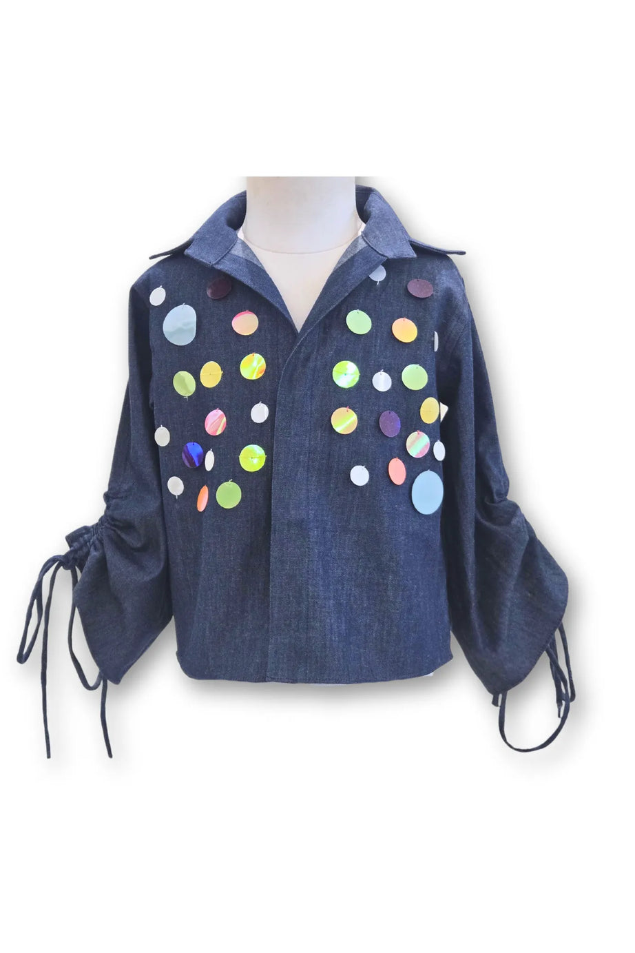 Sequence Embroidered Dark Denim Jacket