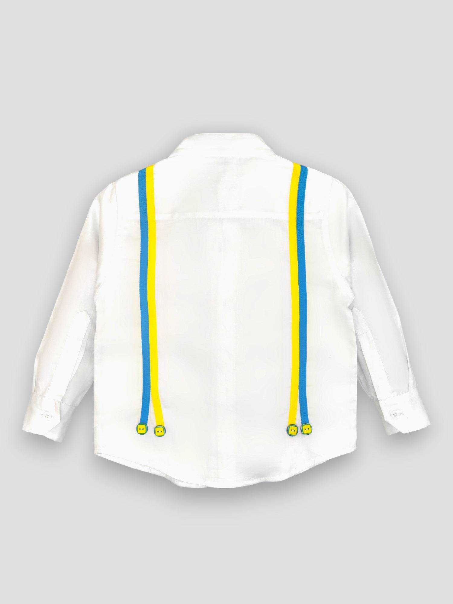 White Gallas Shirt Elevated with Multicoloured Car Embellishments