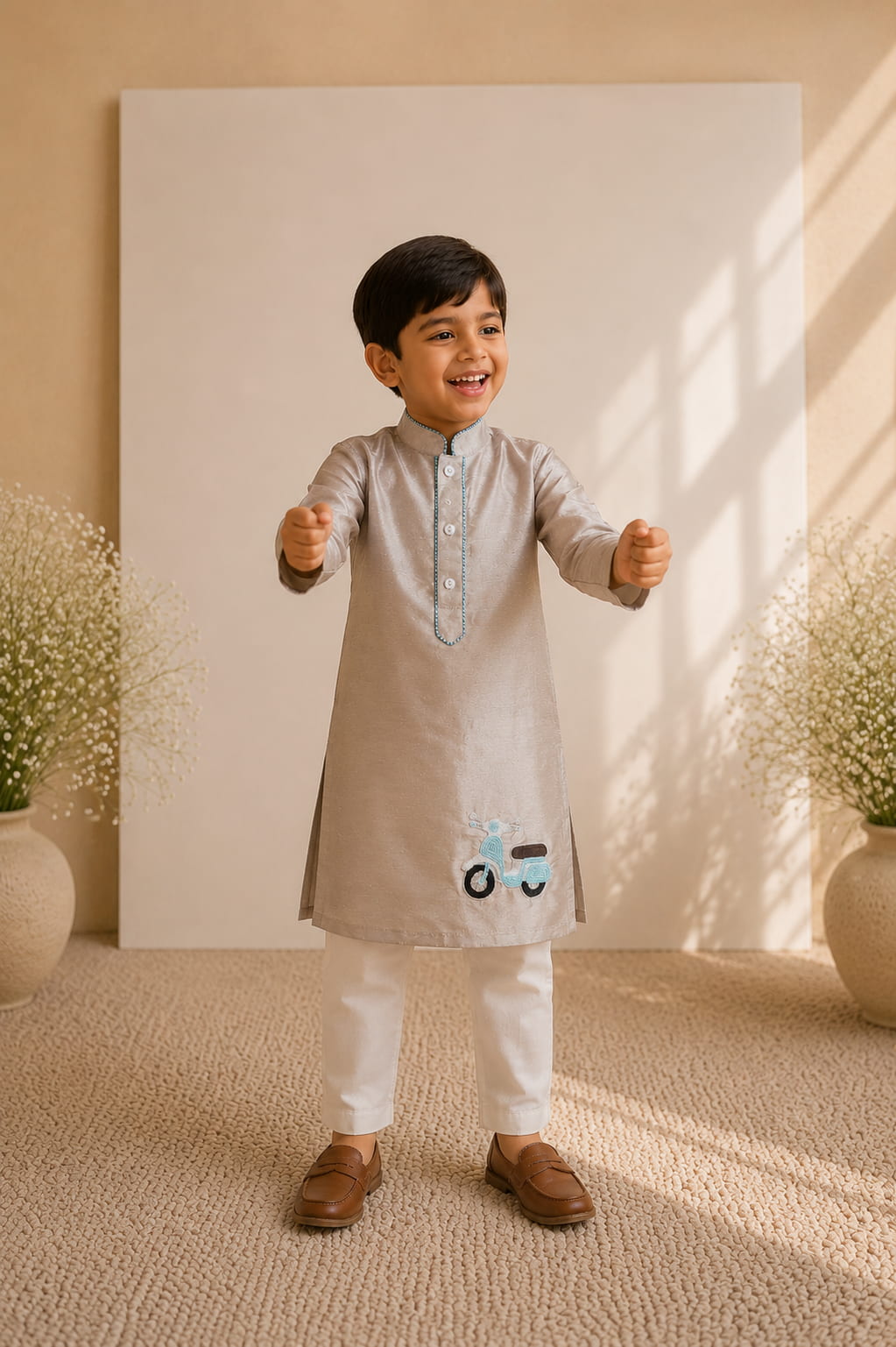 Vespa — Kurta Set in Champagne