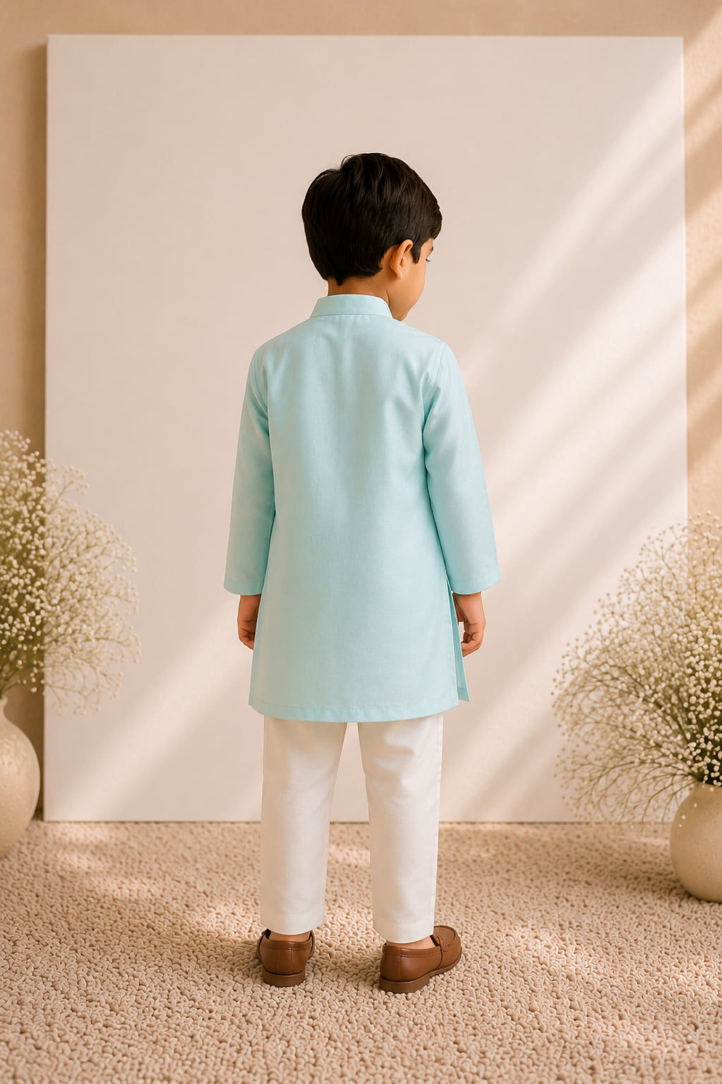 Coral — Kurta Set in Aqua