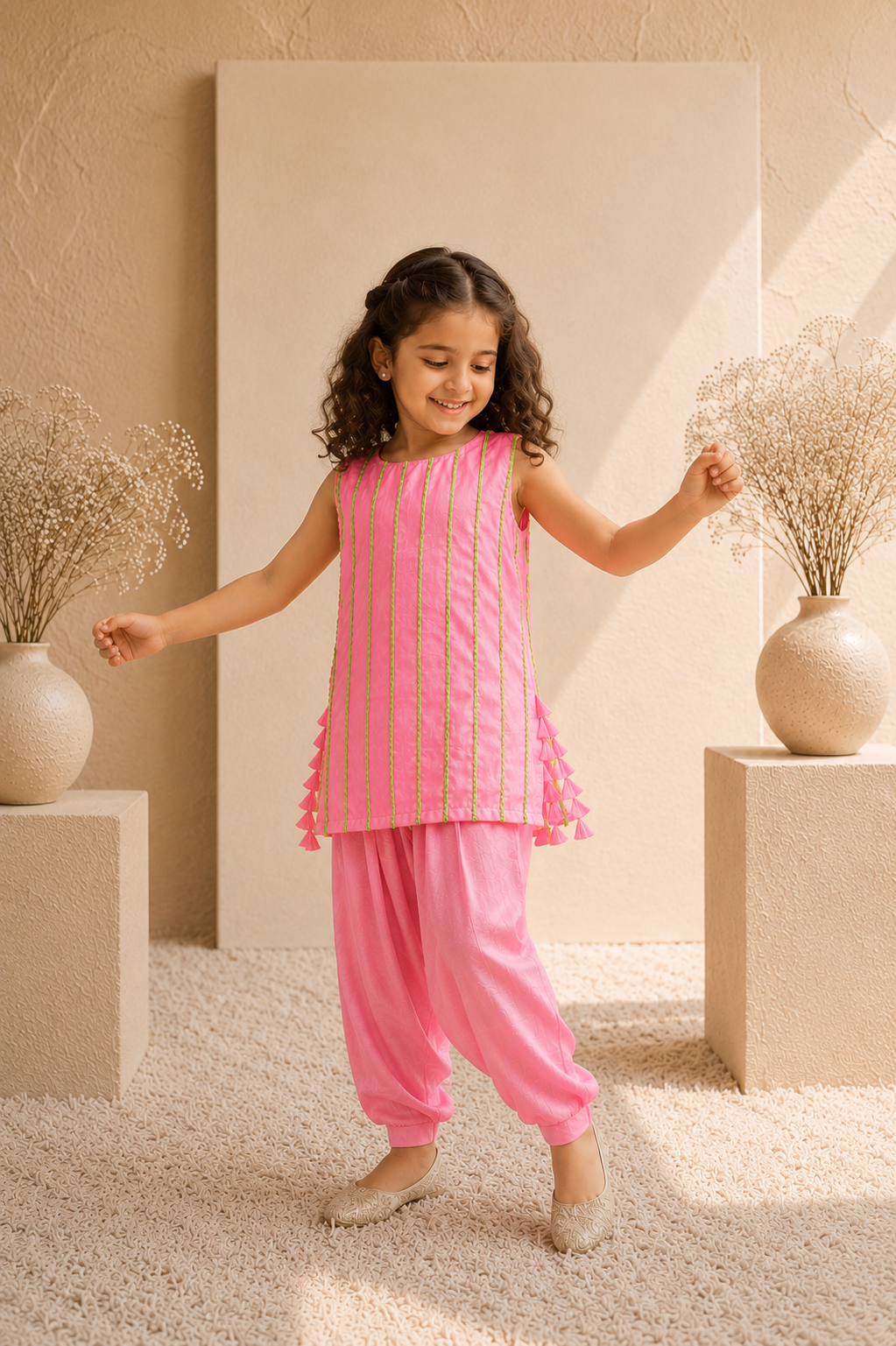 Candy — Kurta and Salwar Set in Pink