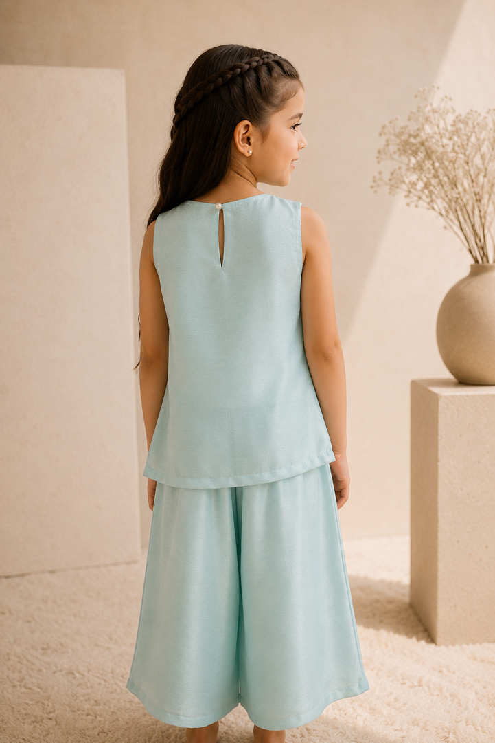 Coral — Kurta and Palazzo Set in Aqua