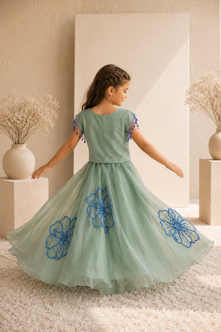 Fern — Lehenga Set in Sage Green