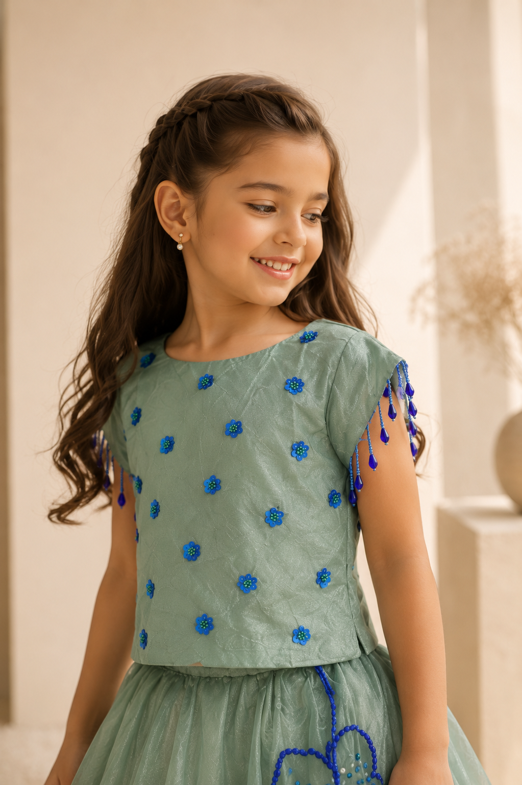 Fern — Lehenga Set in Sage Green