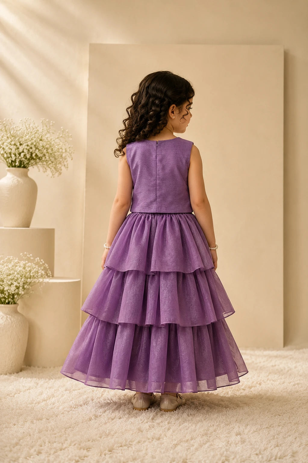 Tutti Frutti — Ice Cream Embroidered Blouse & Lehenga Set in Purple
