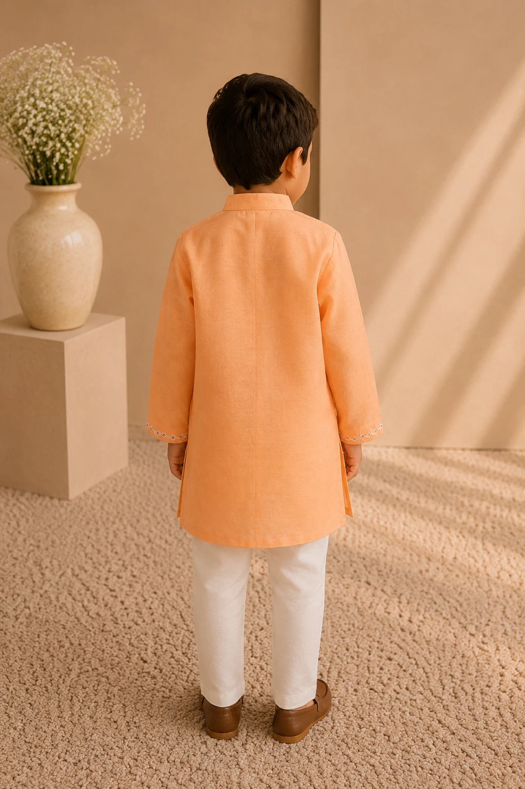 Solis — Kurta Set in Peach
