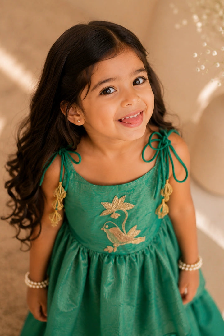 Chiria — Sharara Set in Emerald Green