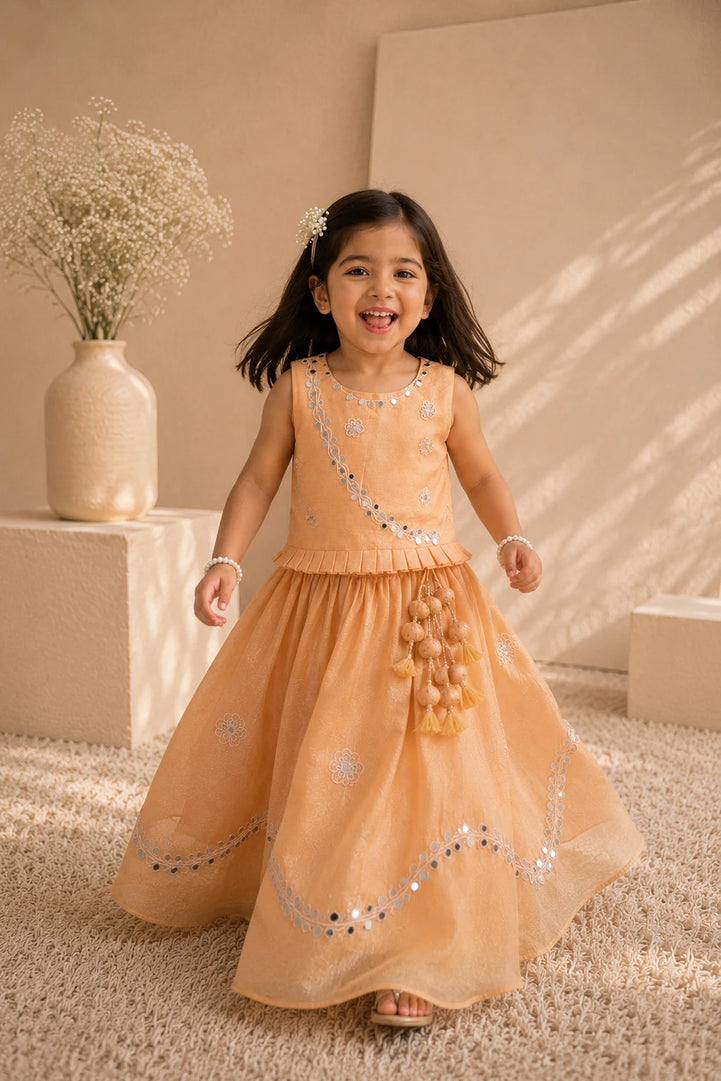Solis — Lehenga Set in Peach