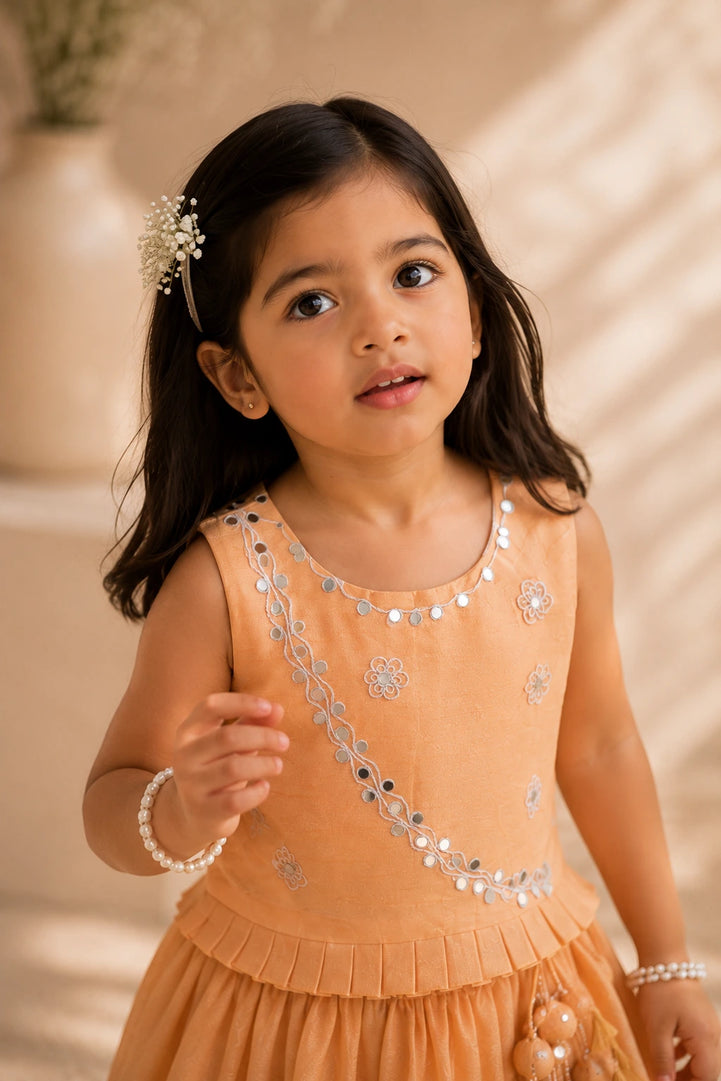Solis — Lehenga Set in Peach