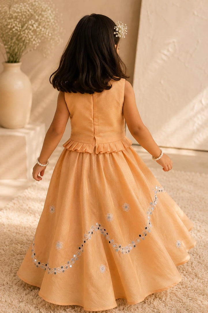 Solis — Lehenga Set in Peach