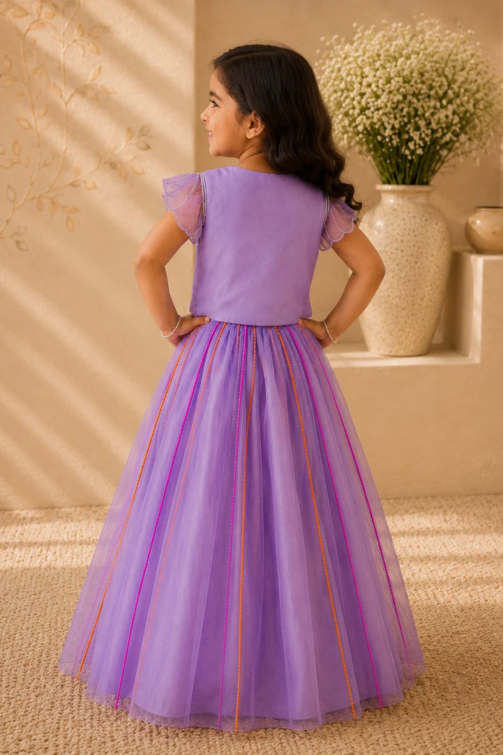 Titli — Hand-Embroidered Lehenga Set in Lavender