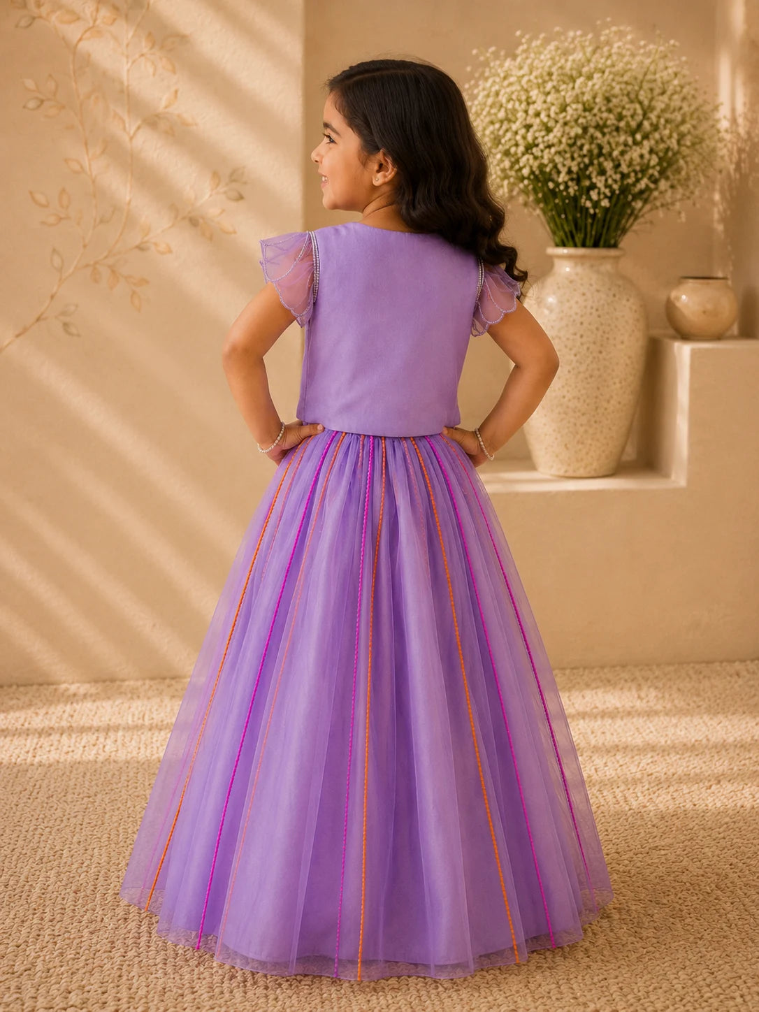 Titli — Hand-Embroidered Lehenga Set in Lavender