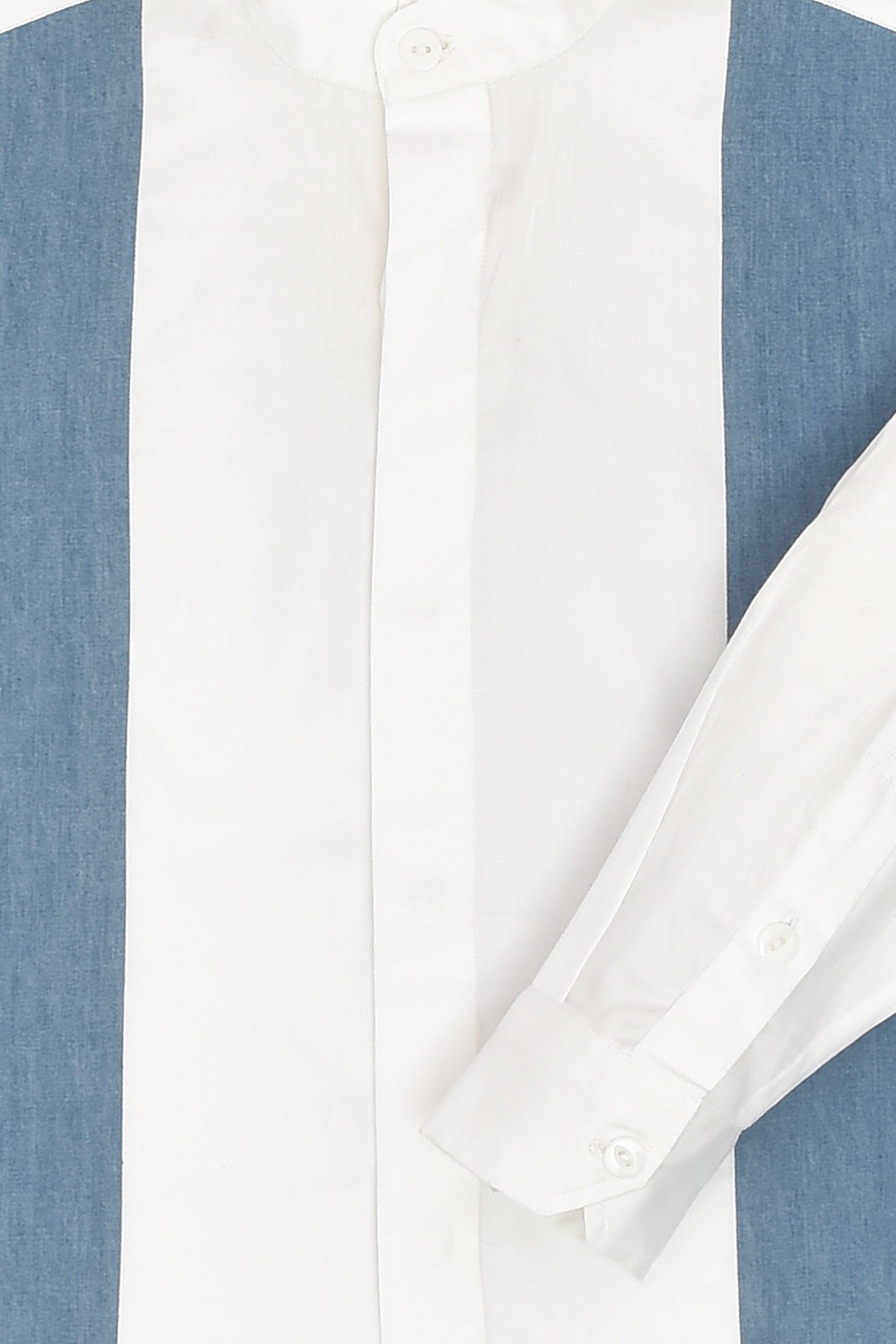 Denim White Panel Formal Shirt