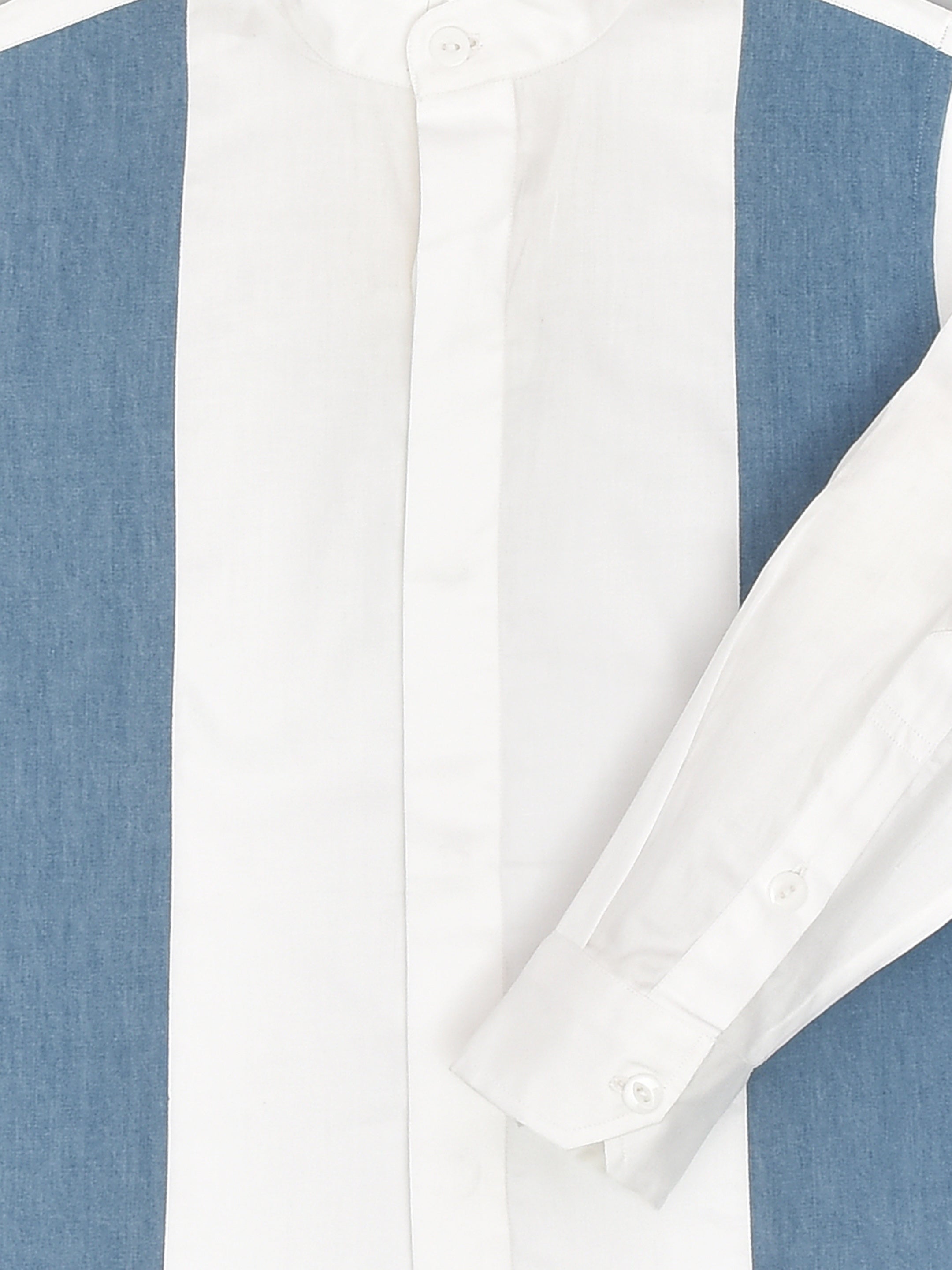 Denim White Panel Formal Shirt