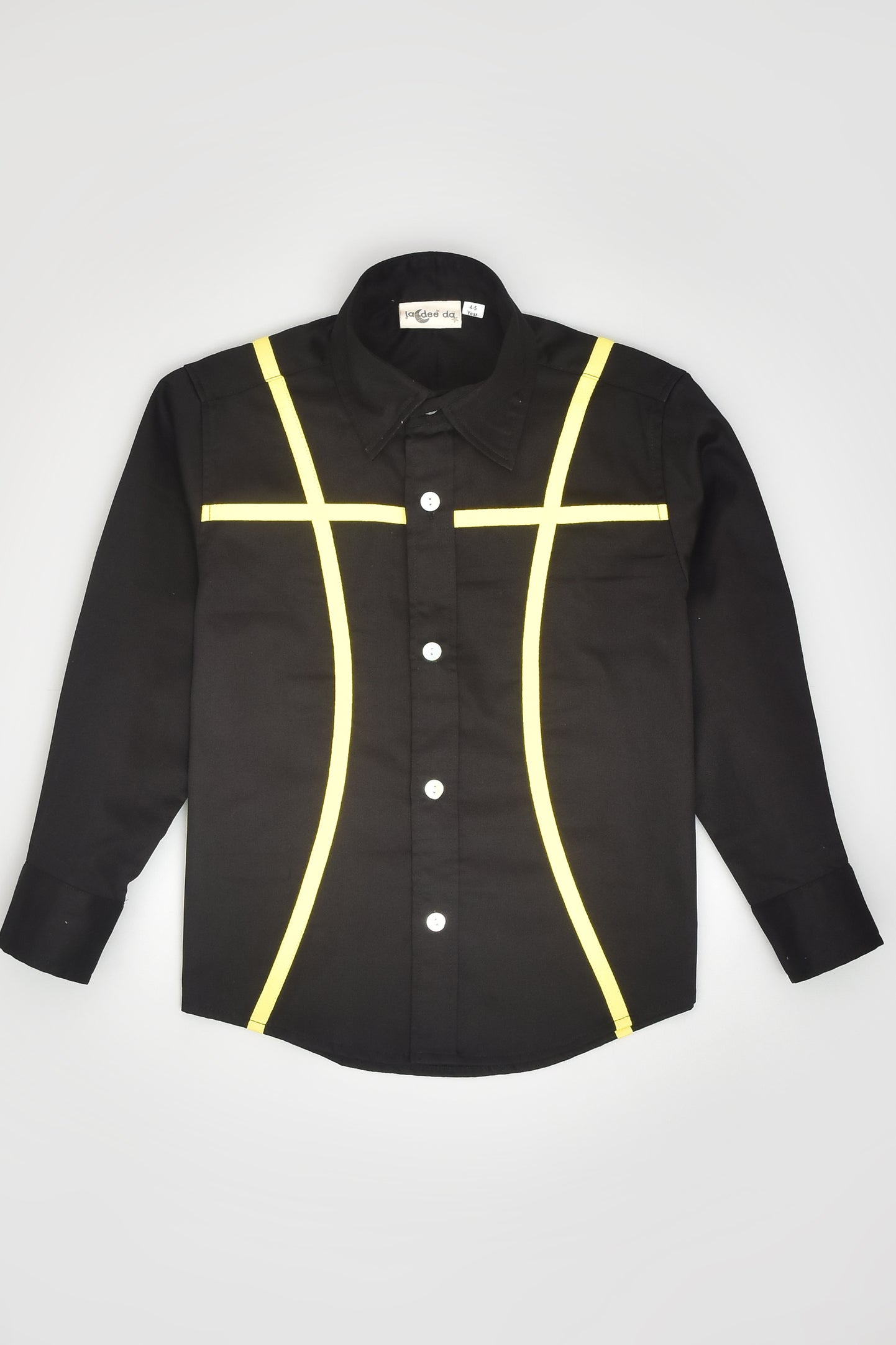 Black Party Shirt with Yellow Stripes