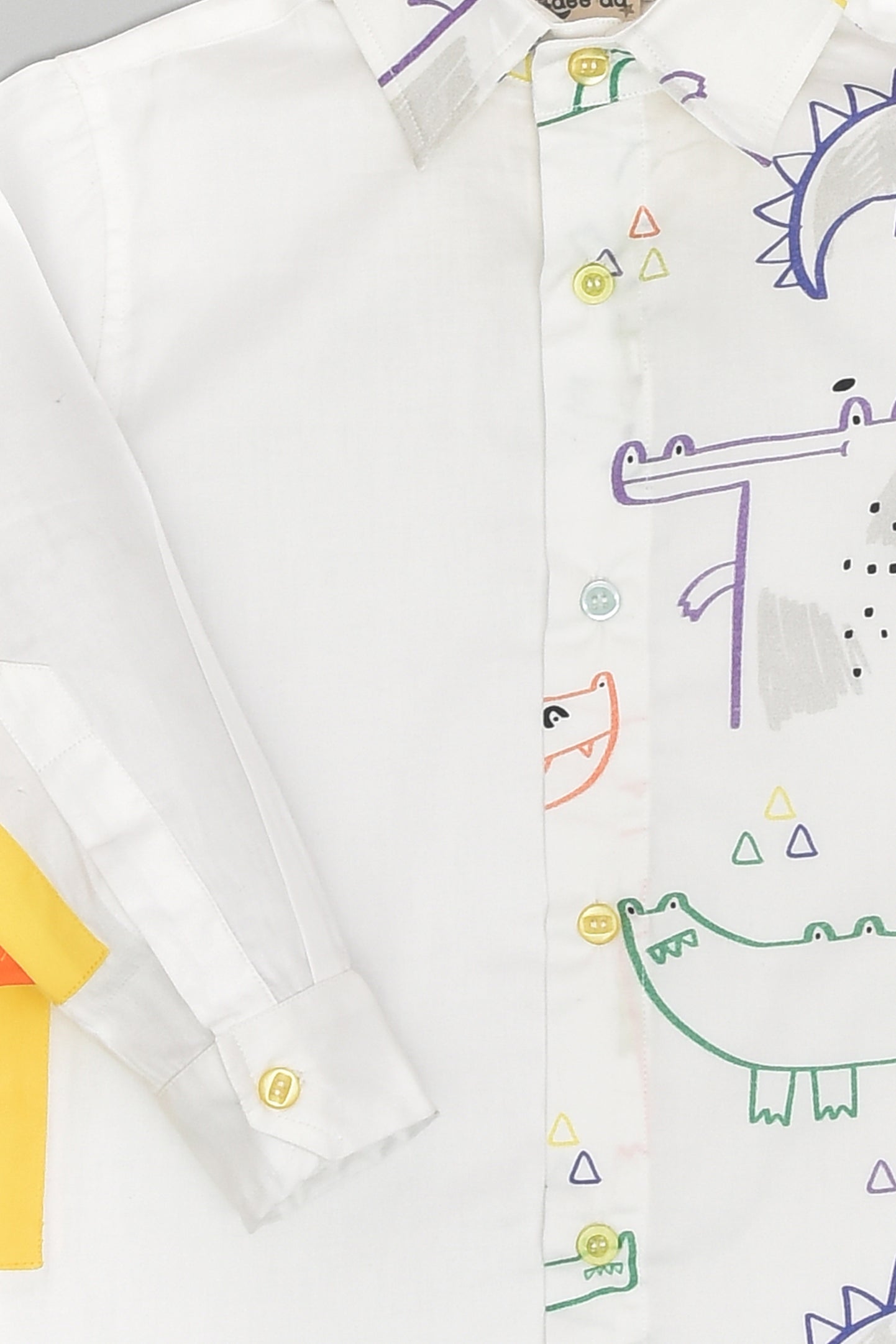 Eye Catching Spikes in The Alligator White Shirt for Boys