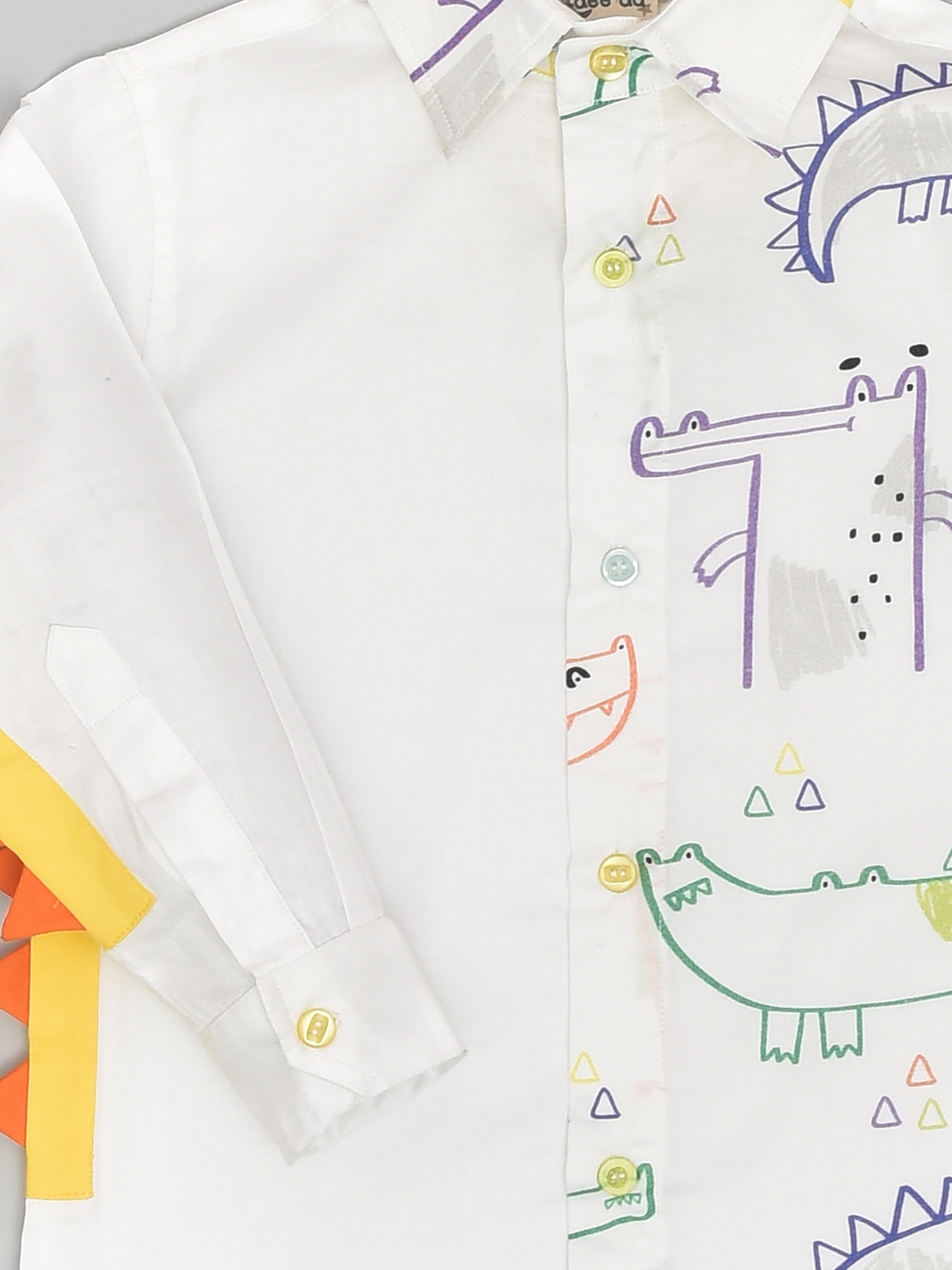 Eye Catching Spikes in The Alligator White Shirt for Boys