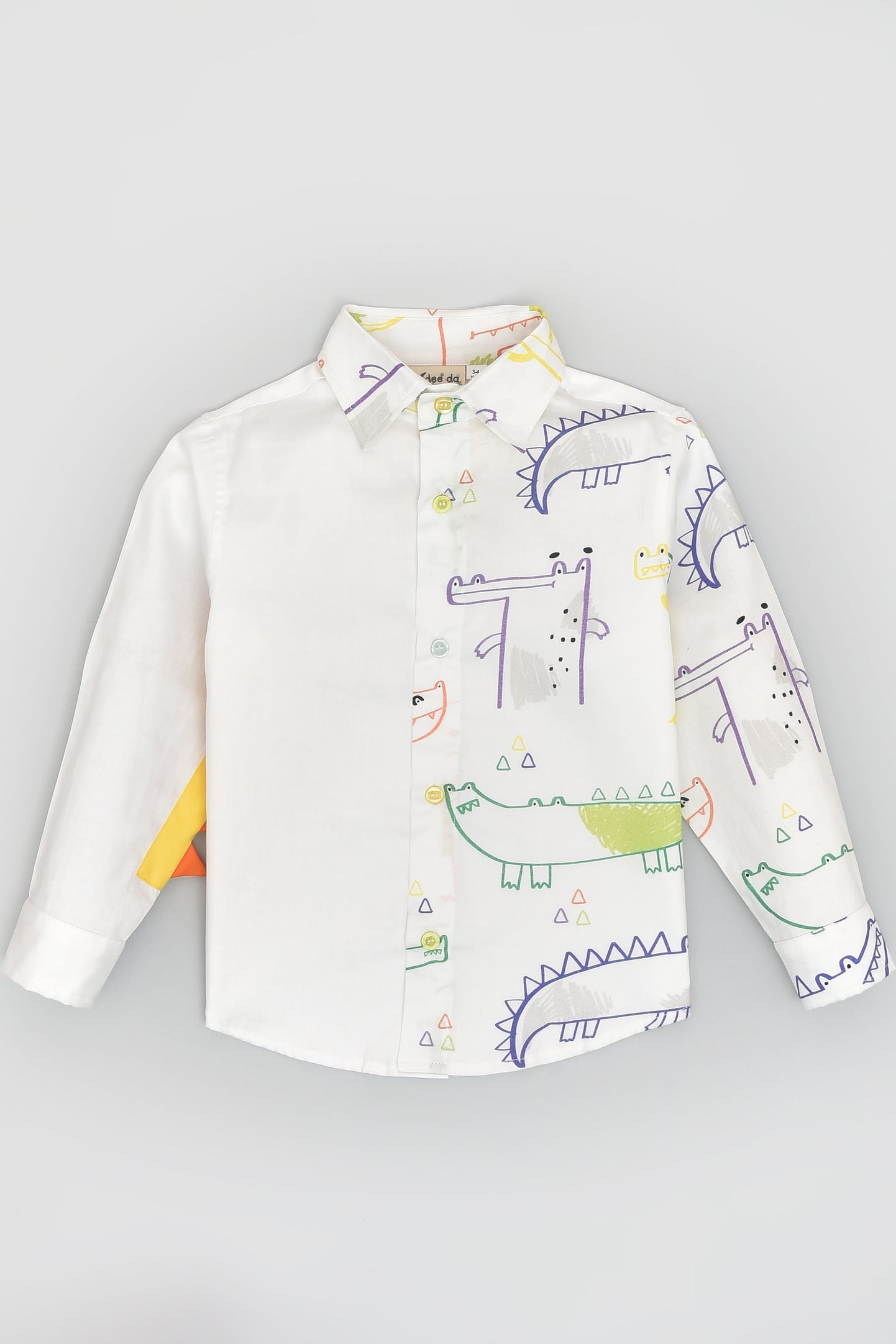 Eye Catching Spikes in The Alligator White Shirt for Boys