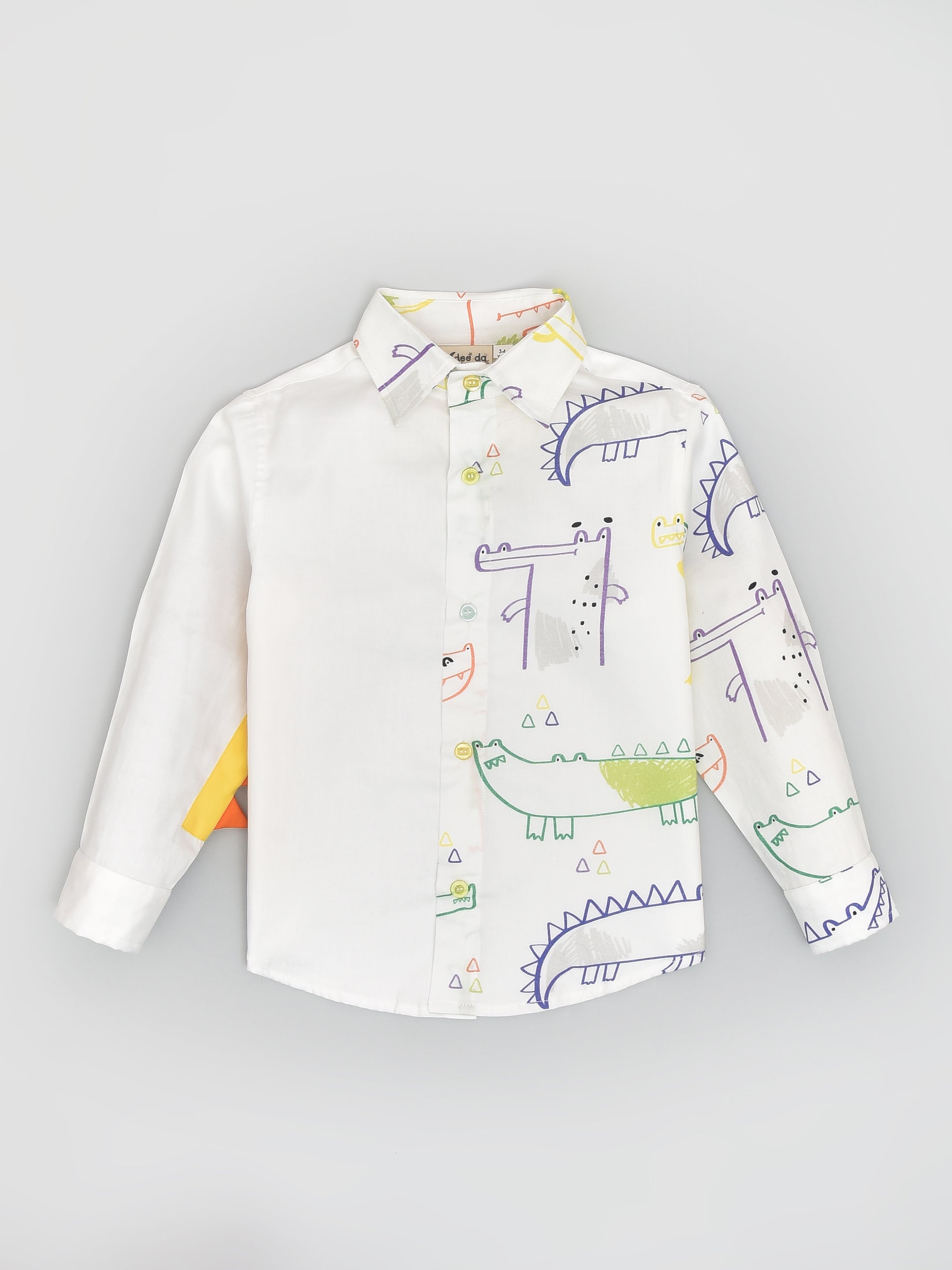 Eye Catching Spikes in The Alligator White Shirt for Boys