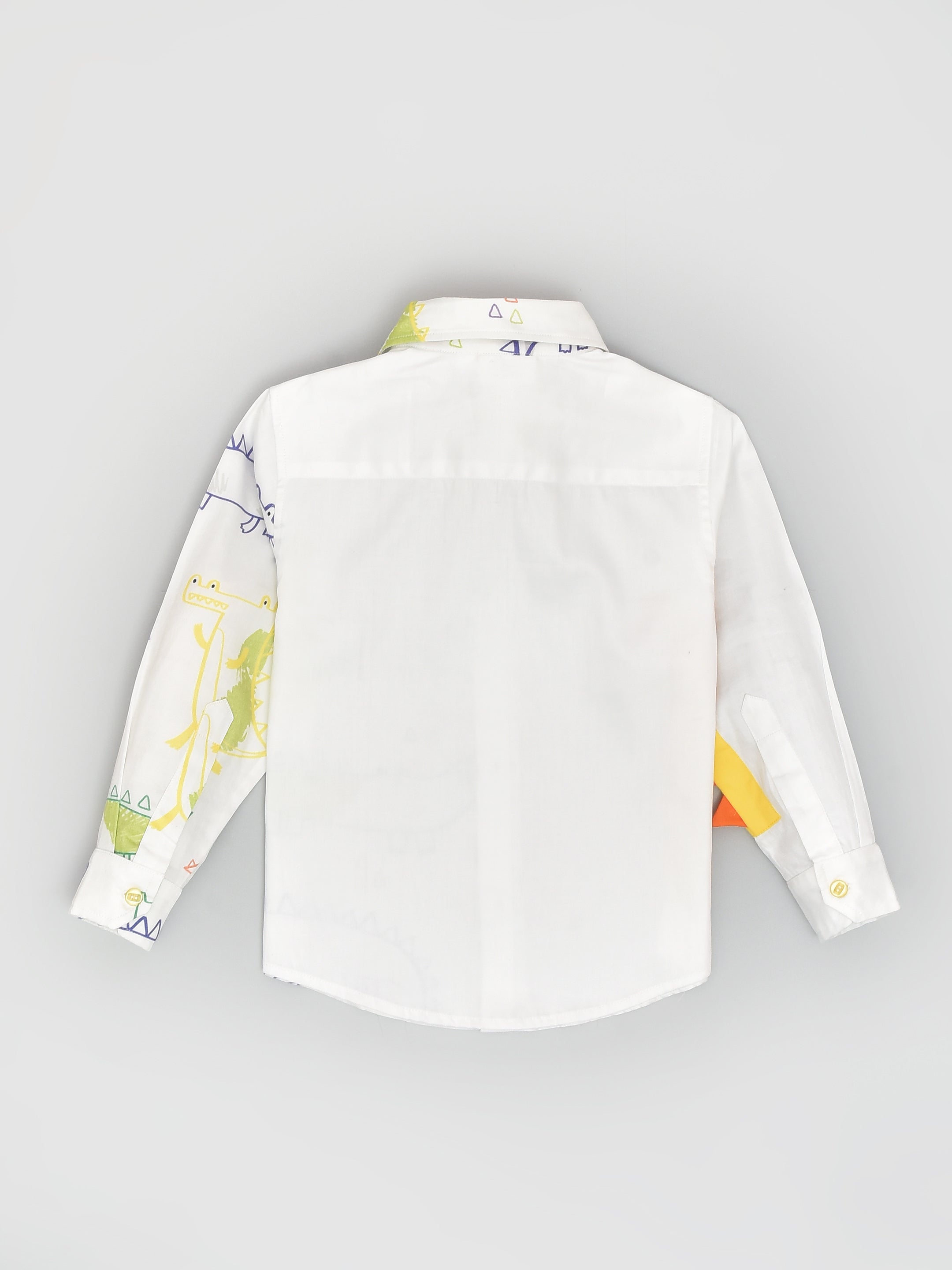 Eye Catching Spikes in The Alligator White Shirt for Boys