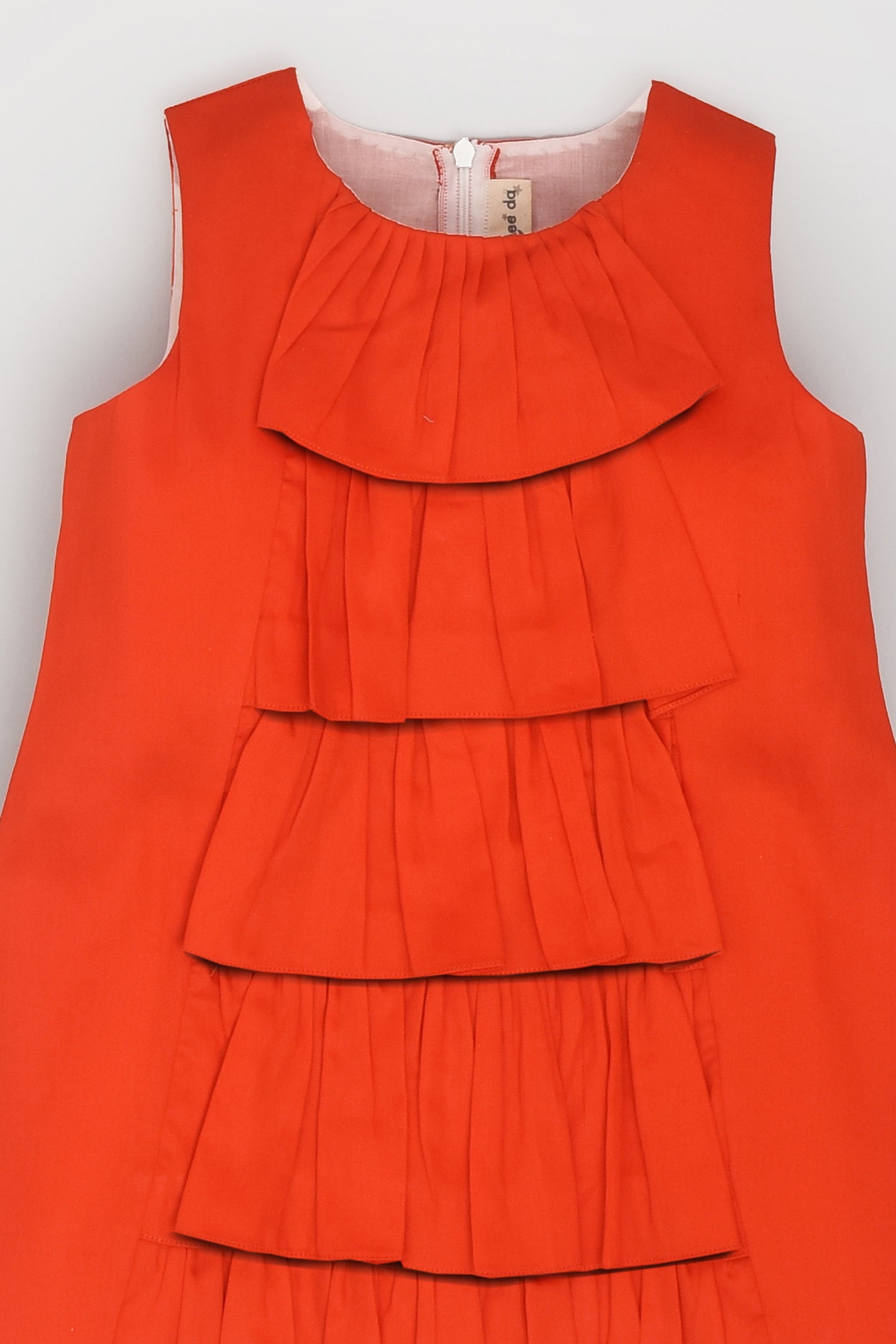 Tiger Orange Frill Front Panelled Dress