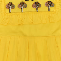 Candy Yellow Pleated Dress - closeup