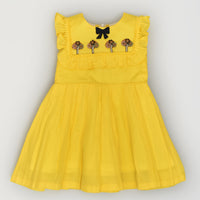 Candy Yellow Pleated Dress - front