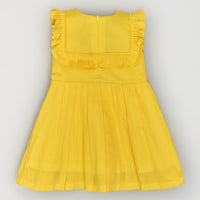 Candy Yellow Pleated Dress - back