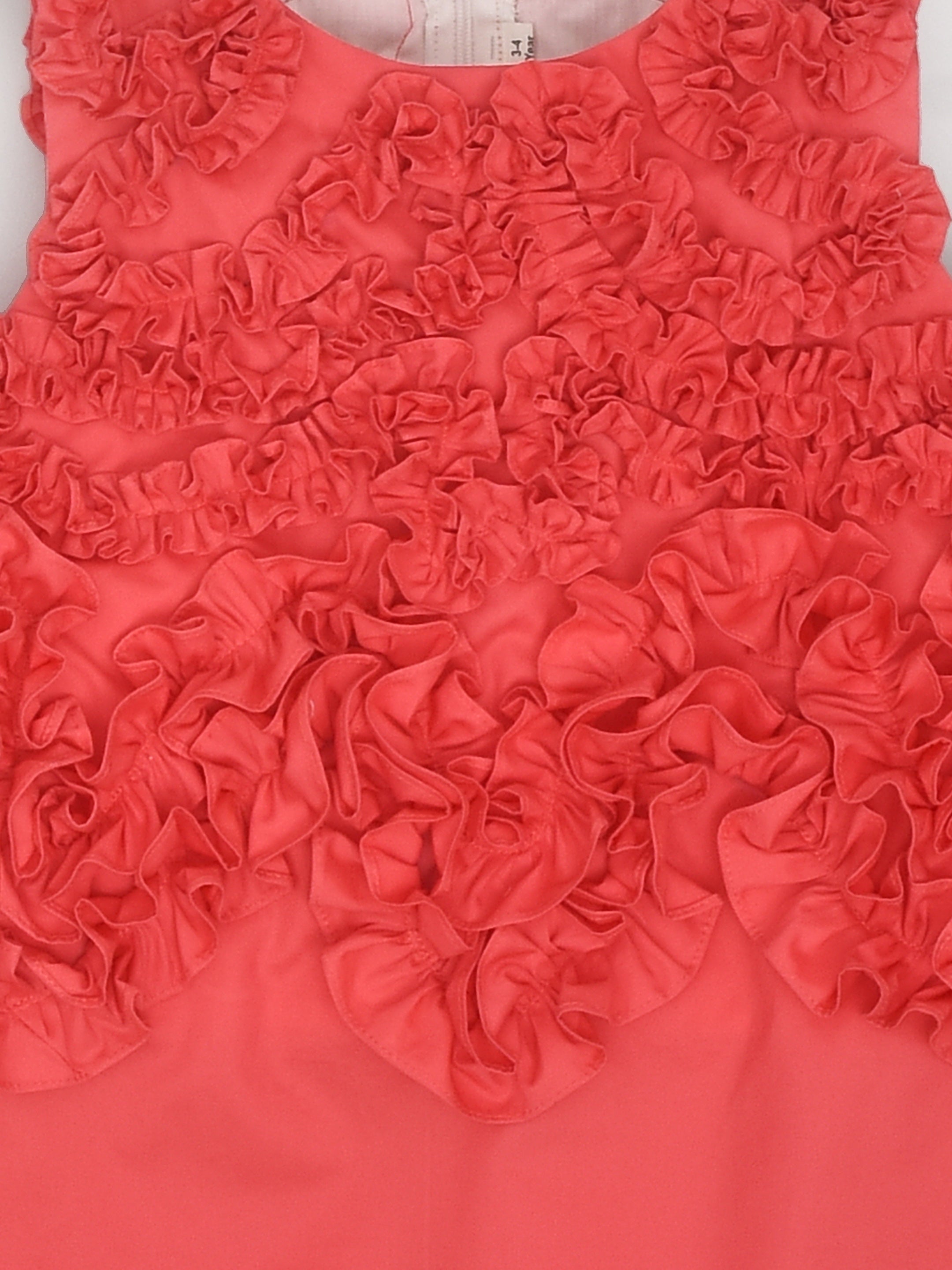 فستان بكشكشة باللون الوردي الزاهي