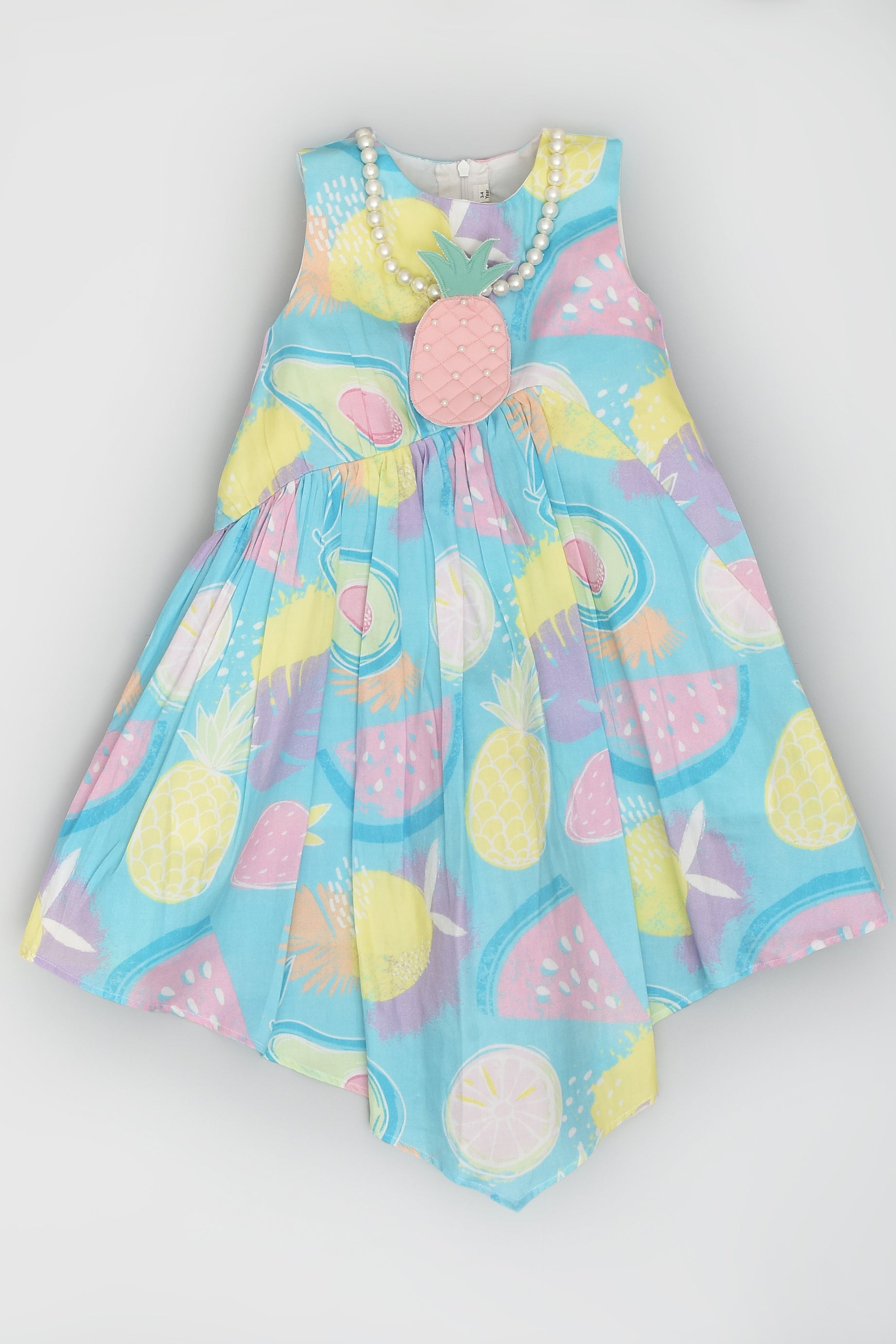 Summer Fruits Splash High-Low Dress