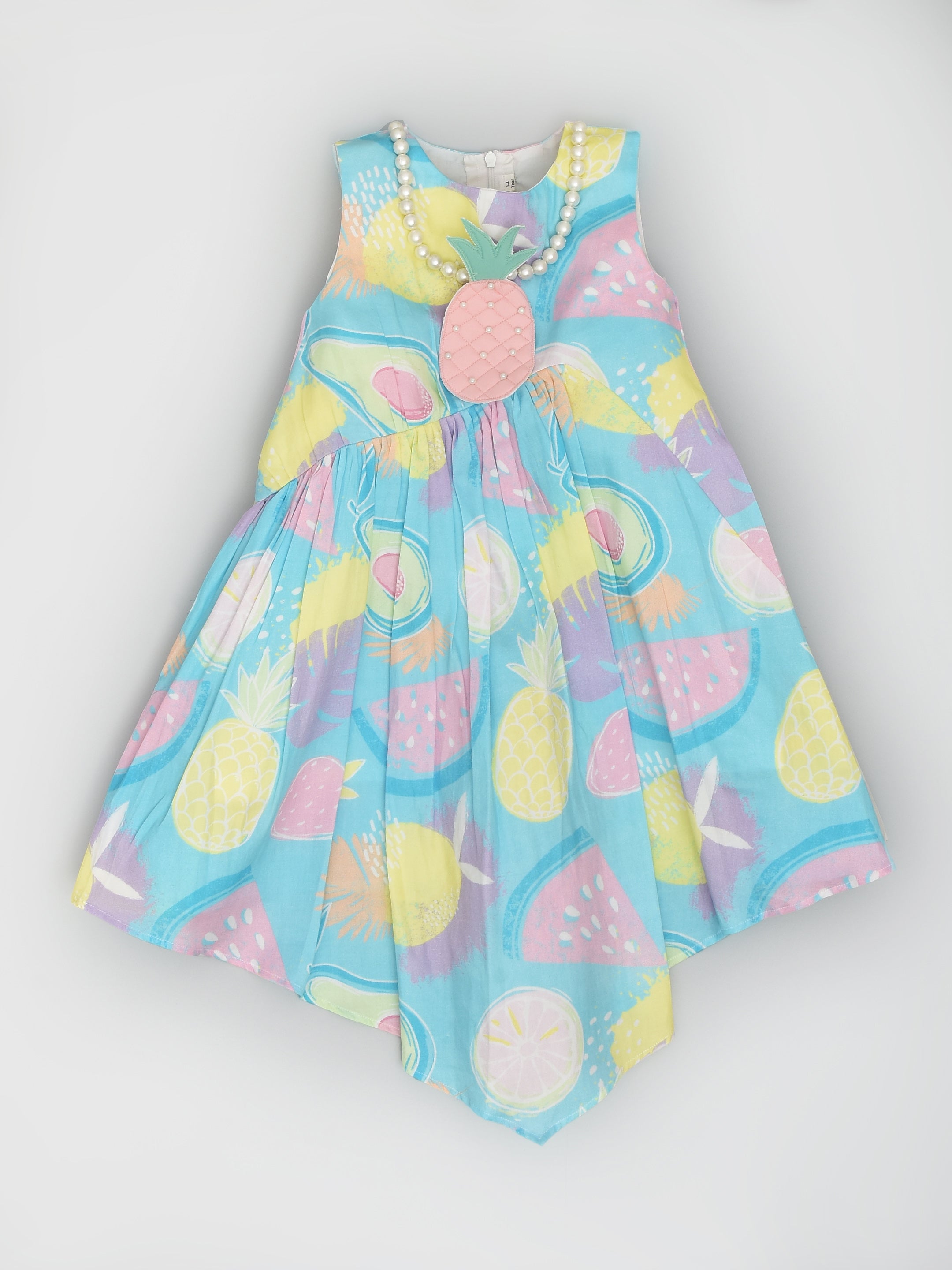 Summer Fruits Splash High-Low Dress