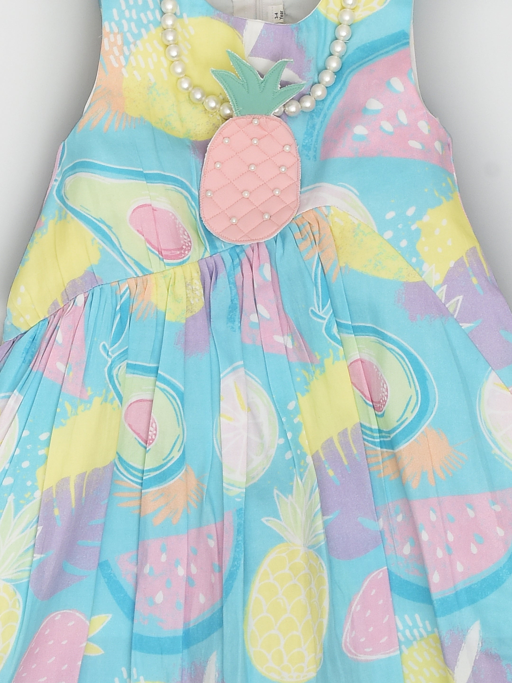 Summer Fruits Splash High-Low Dress