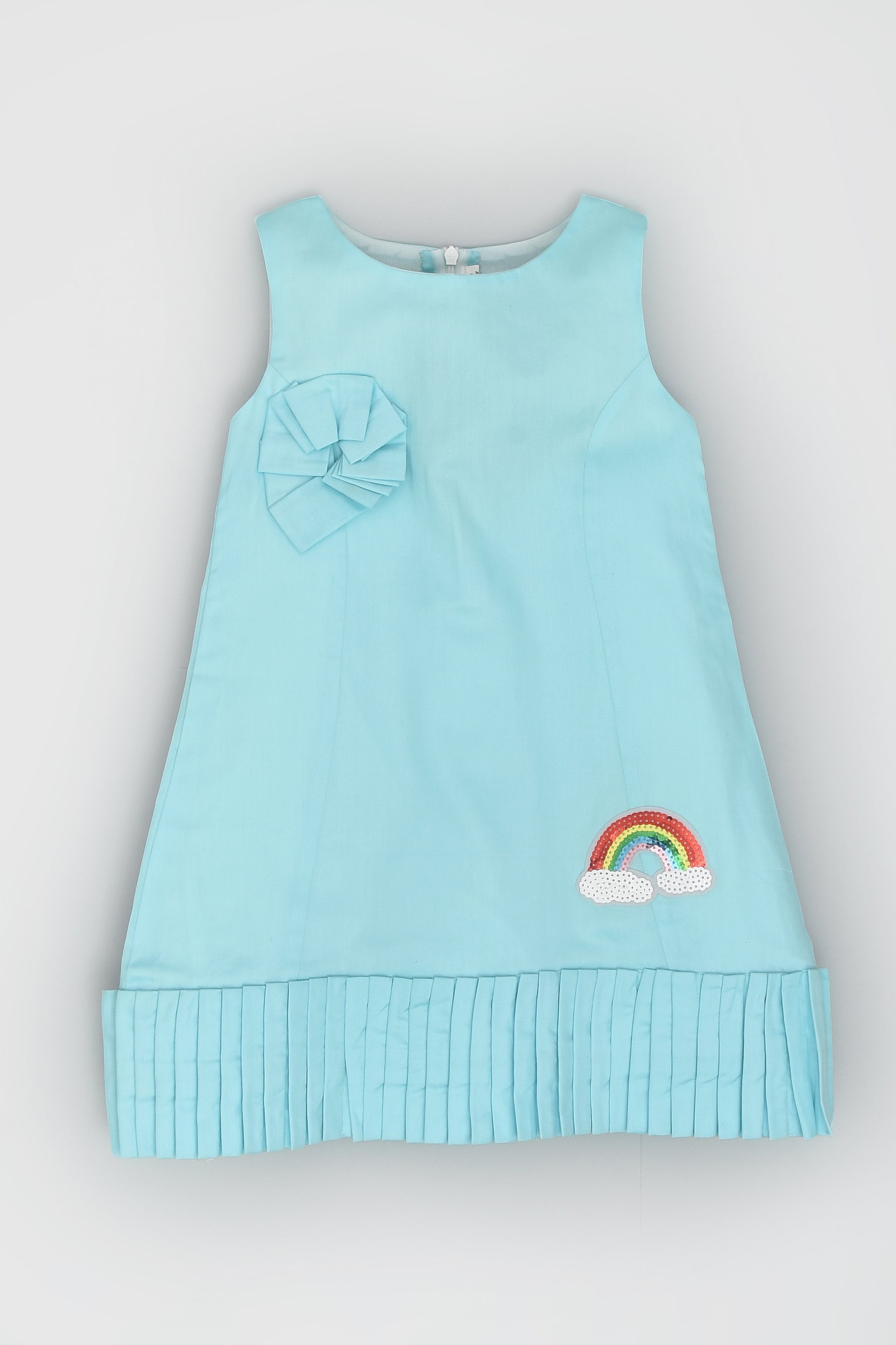 Arctic Blue Rainbow Pleated Dress