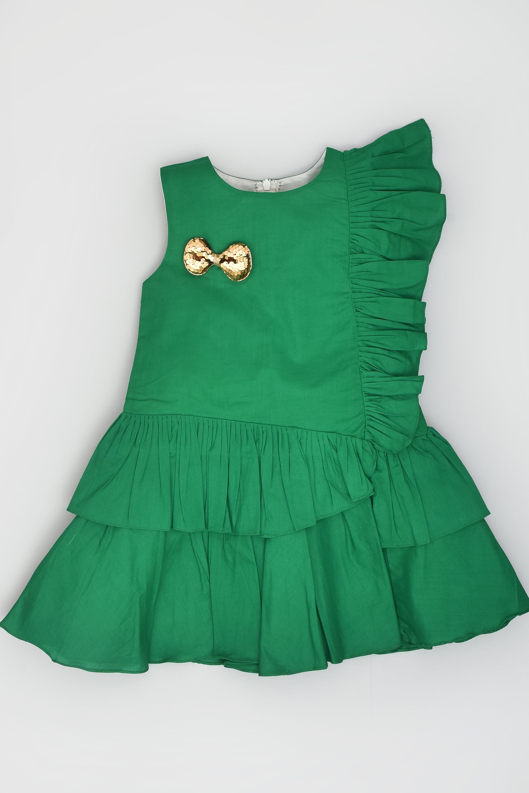 Emerald Green Party Dress with Bow