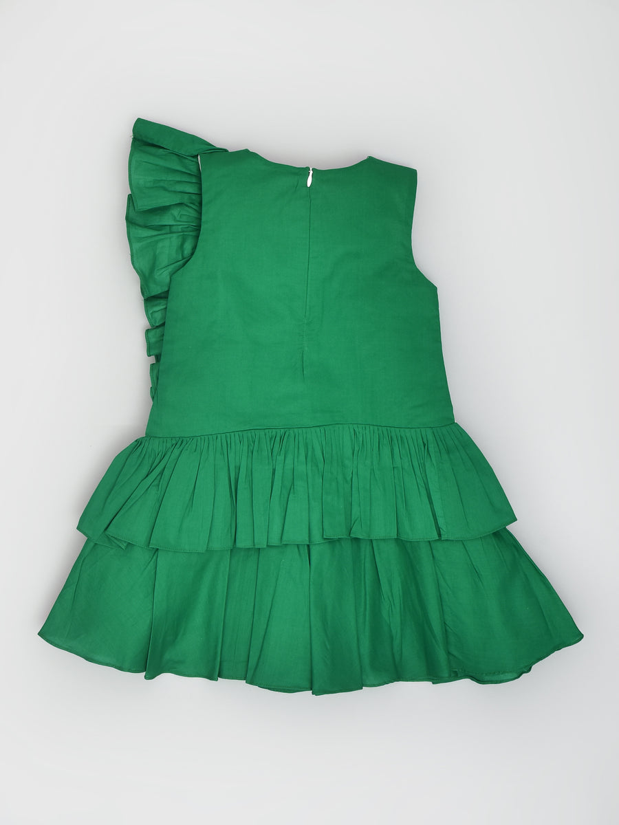 Emerald Green Party Dress with Bow