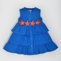 Lapis Blue Floral Dress