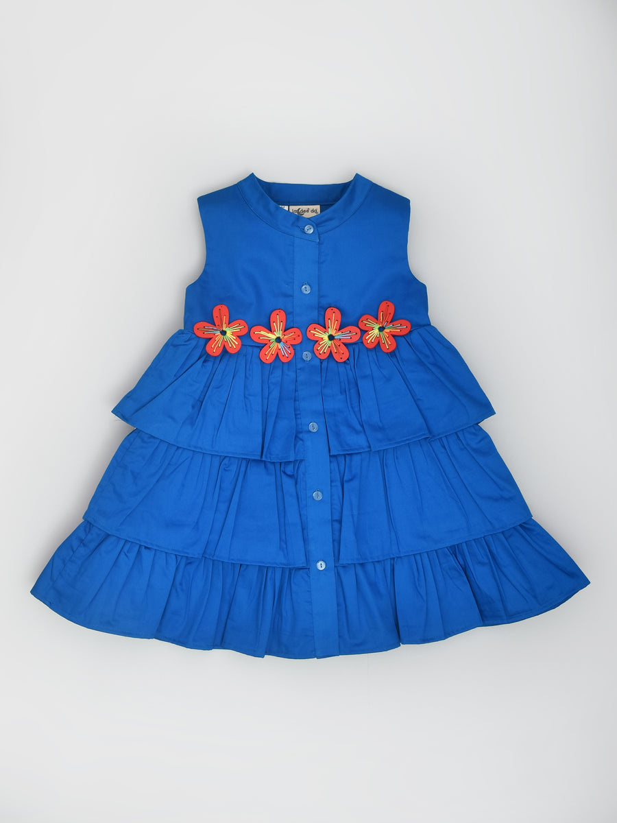 Lapis Blue Floral Dress