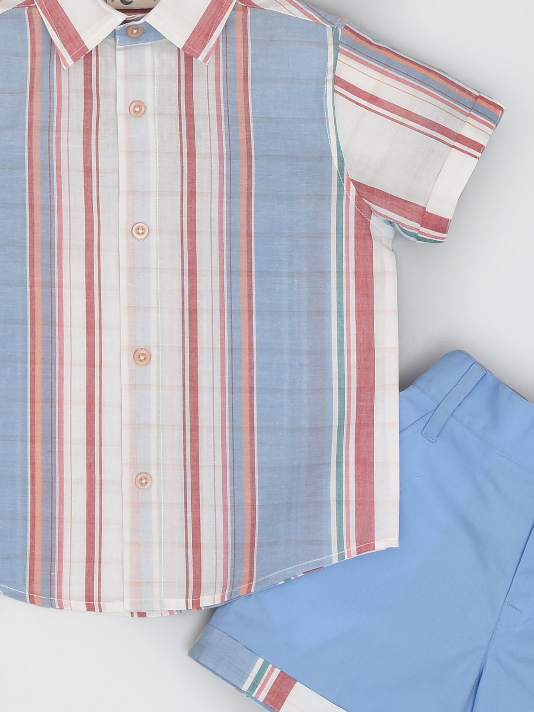 Multicoloured Half Sleeve Shirt & Shorts Casual Co-ord Set for Boys